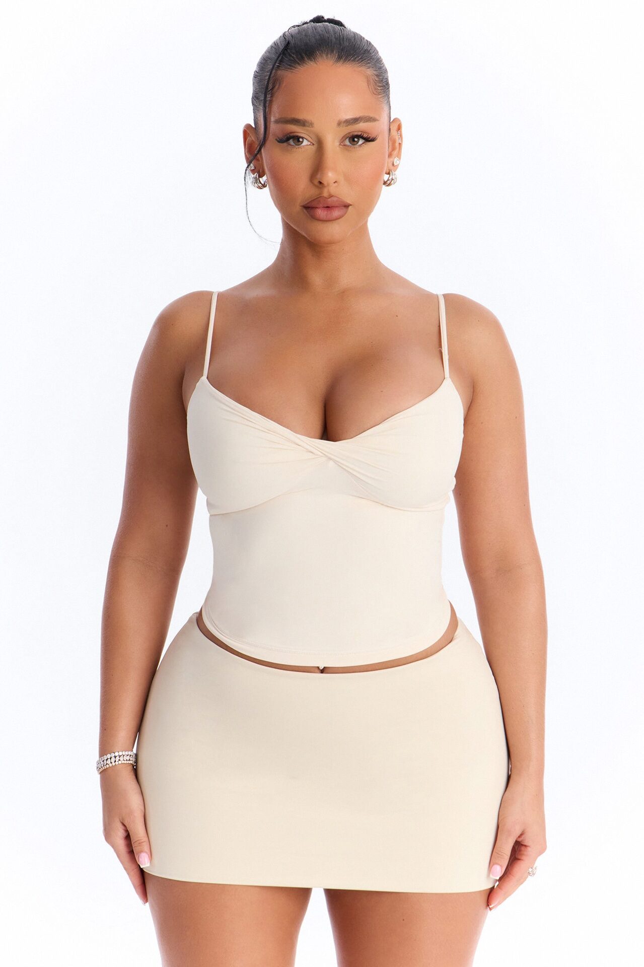 Second Skin Double Lined Twist Cami - Bone