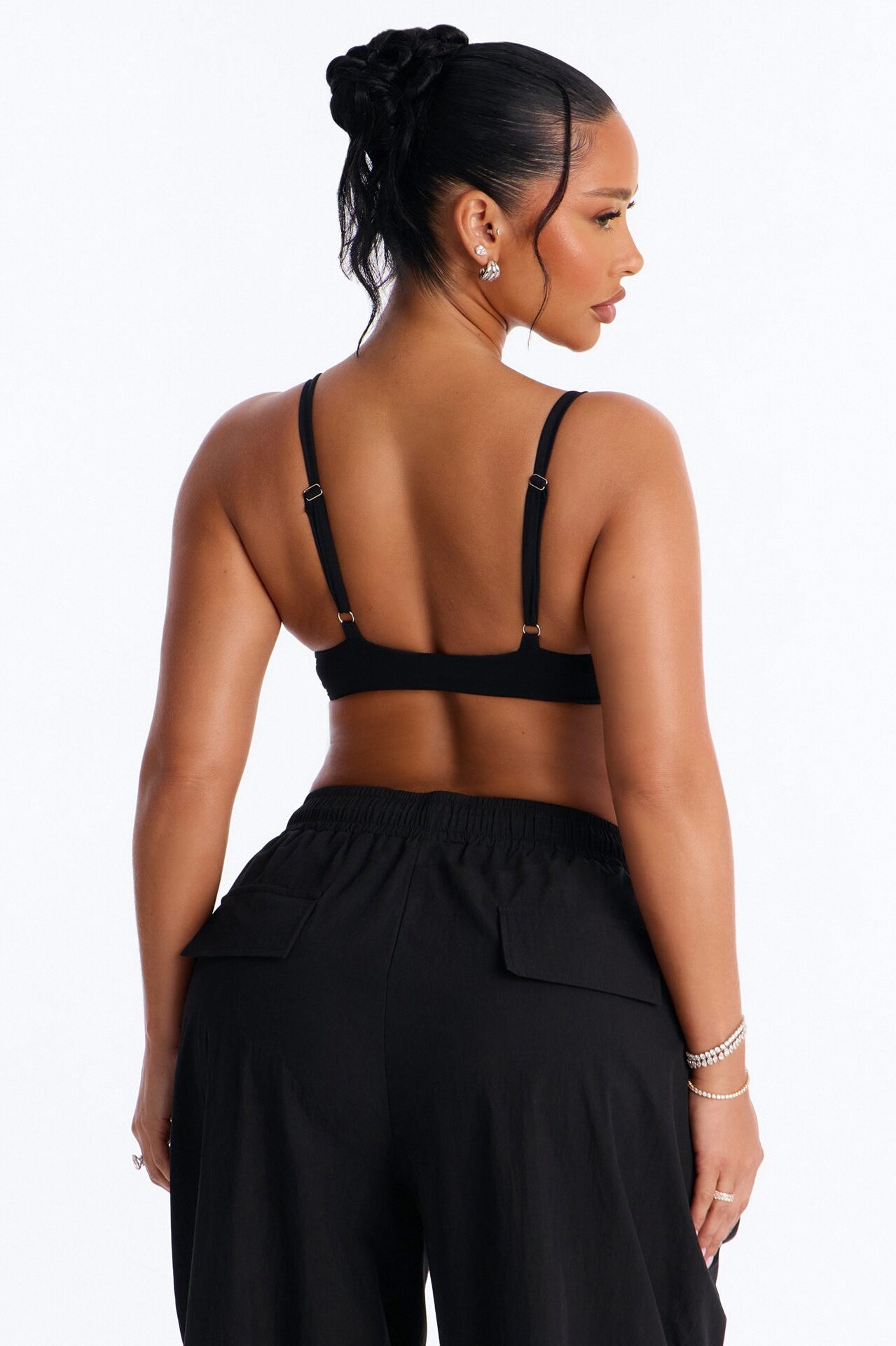Second Skin Deep V Neck Bra Top - Black