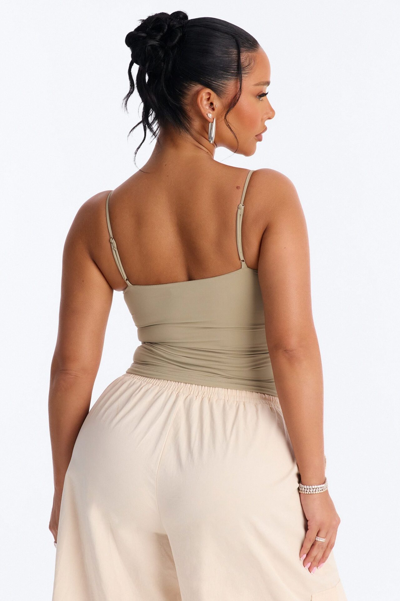 Second Skin Double Lined Twist Cami - Olive