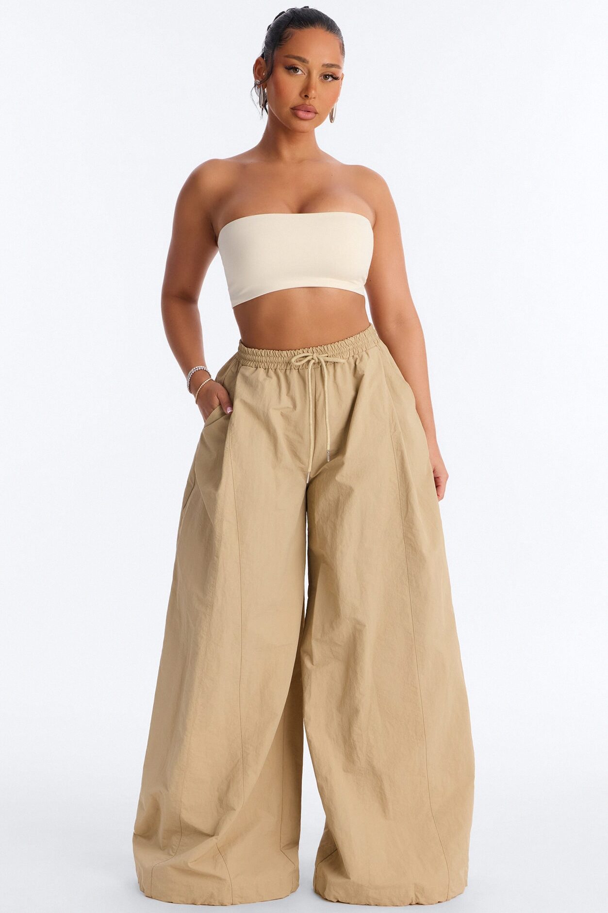 Contour Double Lined Strapless Bandeau Top - Bone