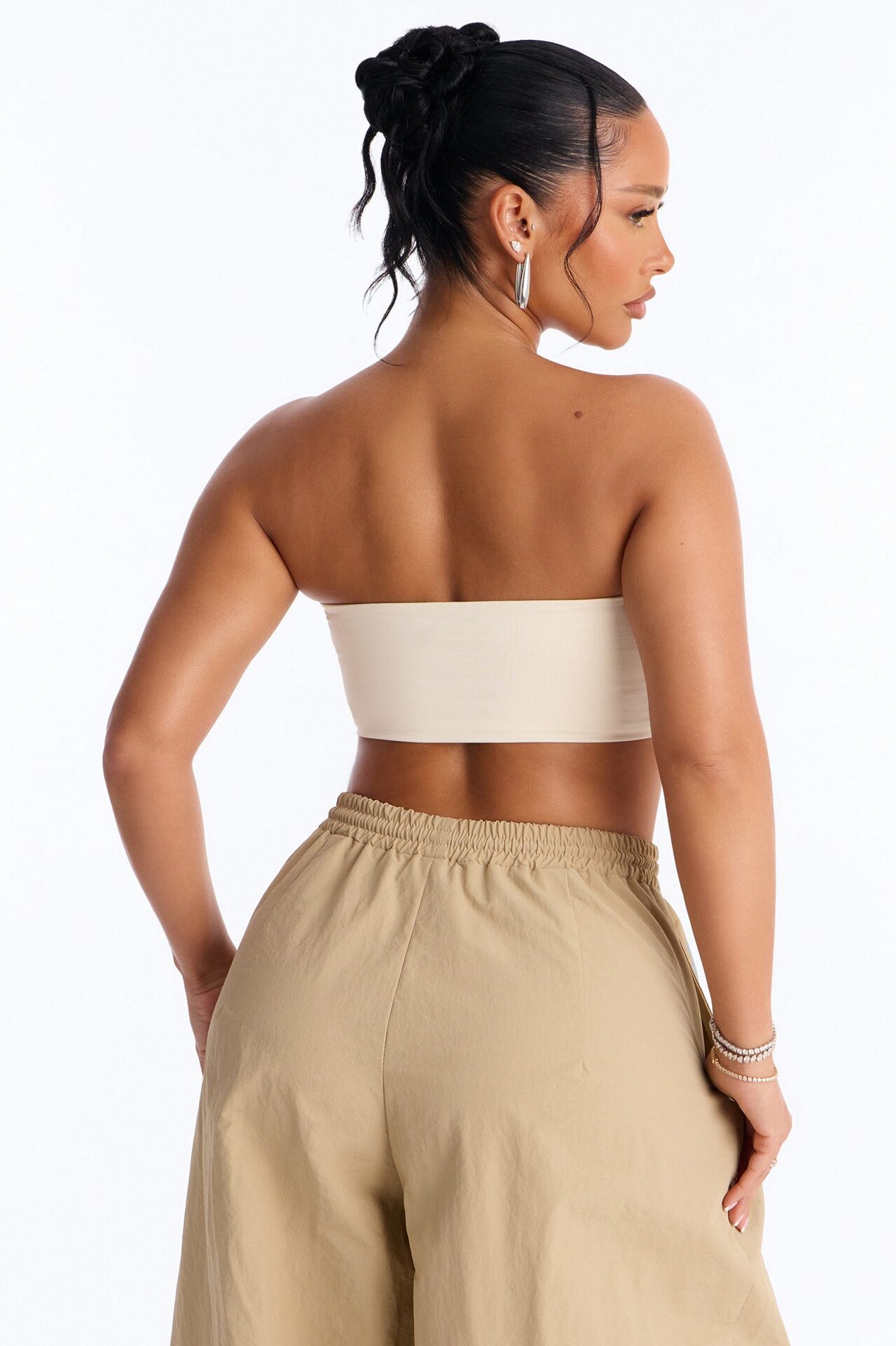 Contour Double Lined Strapless Bandeau Top - Bone