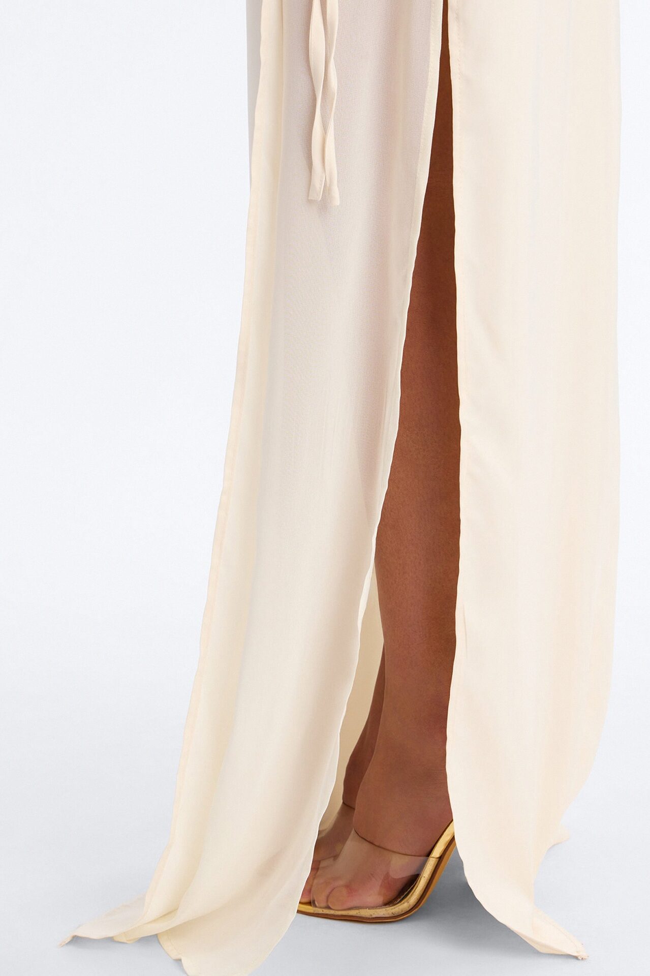 Phoebe Satin Wrap Maxi Skirt - Ivory