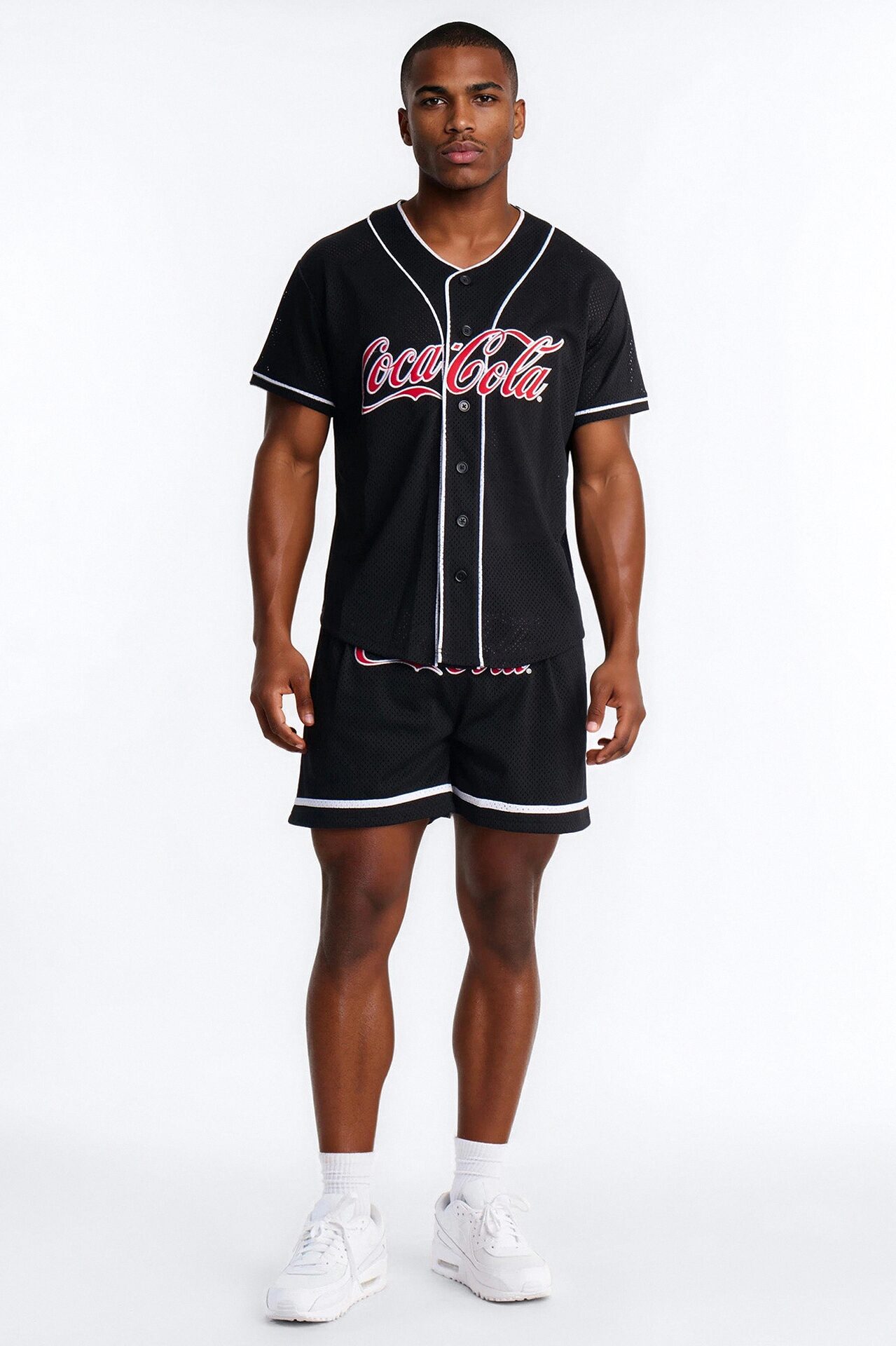 Coca Cola Patch Baseball Jersey - Black