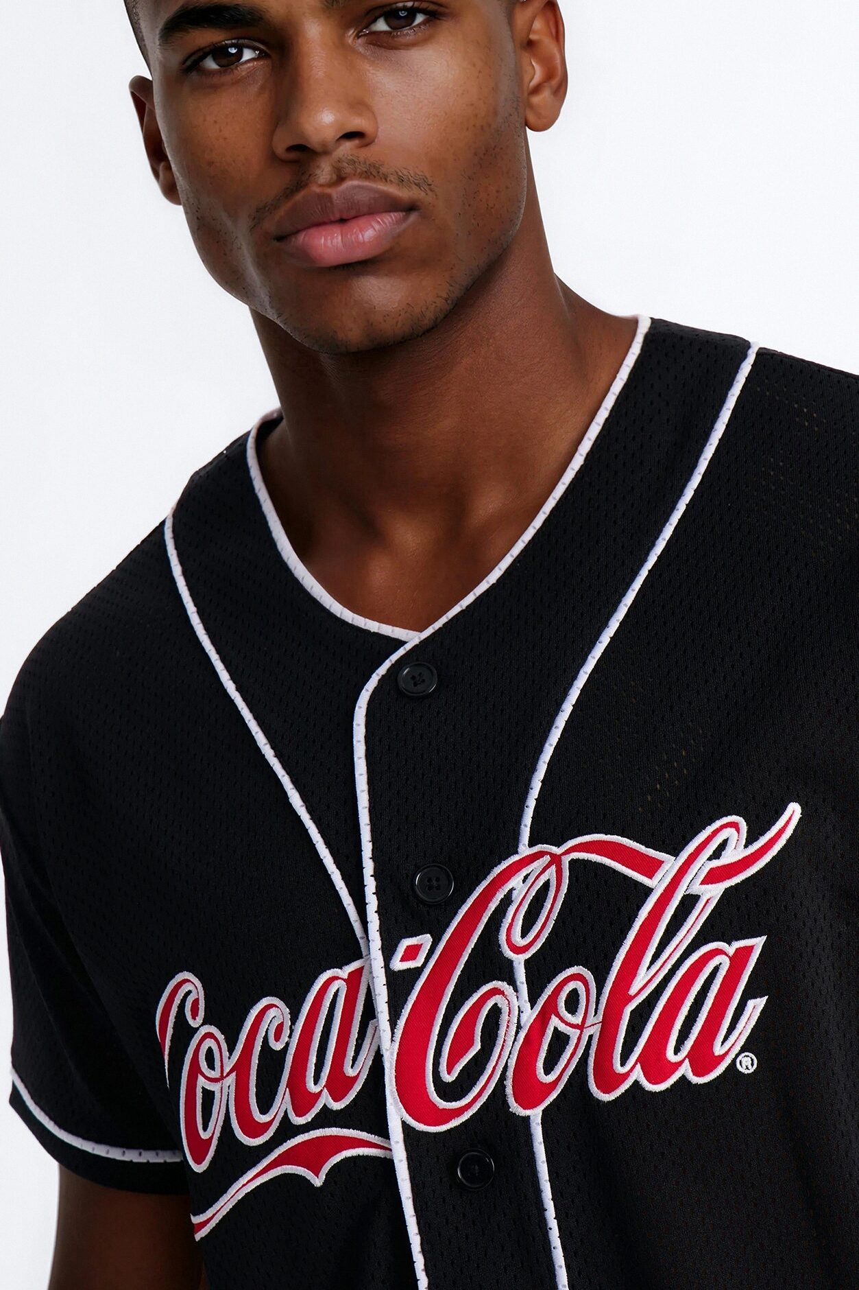Coca Cola Patch Baseball Jersey - Black