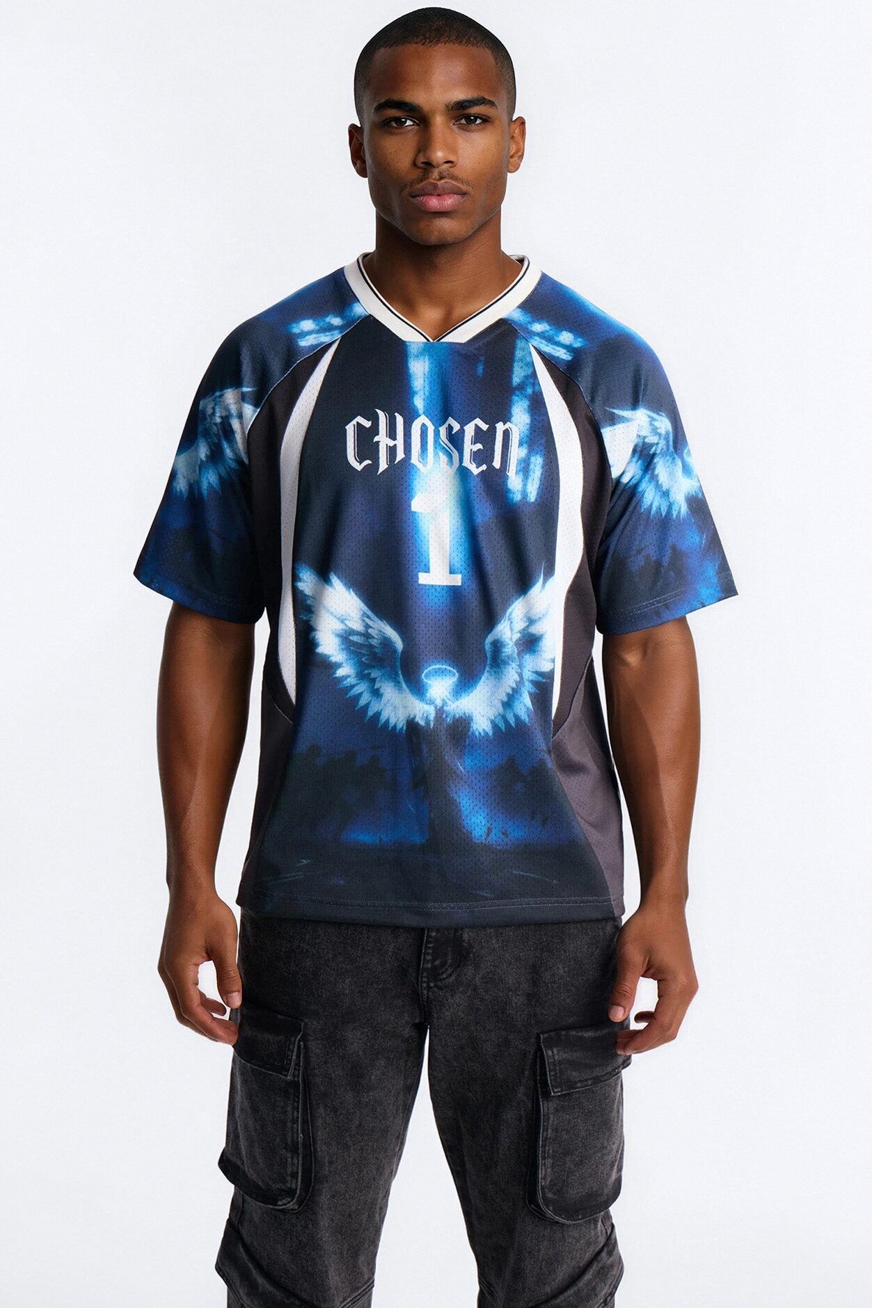 Chosen 1 V Neck Soccer Jersey - Black/combo