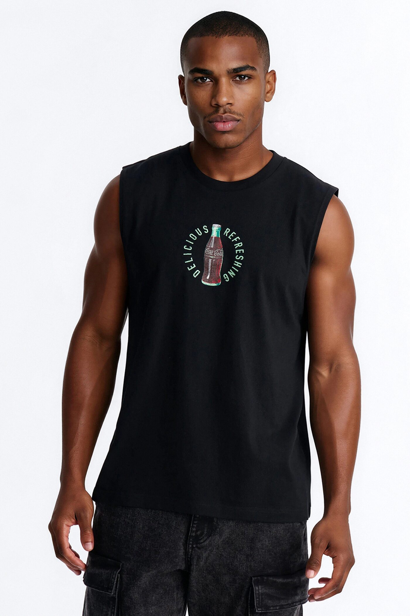 Coca Cola Sold Here Heavy Weight Muscle Tee - Black