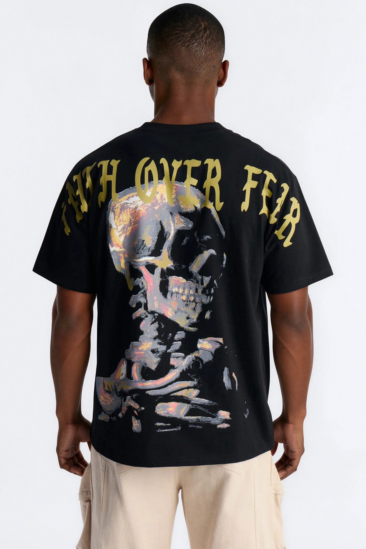 Faith Over Fear Eternally Oversized Short Sleeve Tee - Black