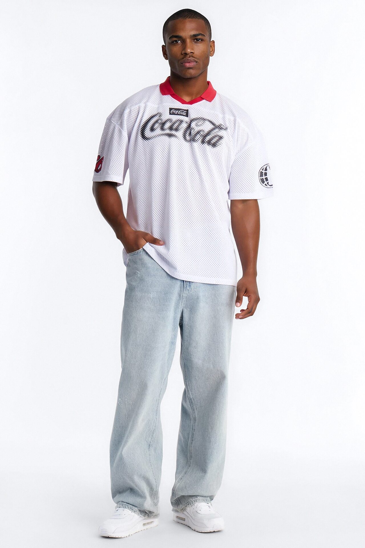 Coca Cola 86 Johnny Collar Soccer Jersey - White