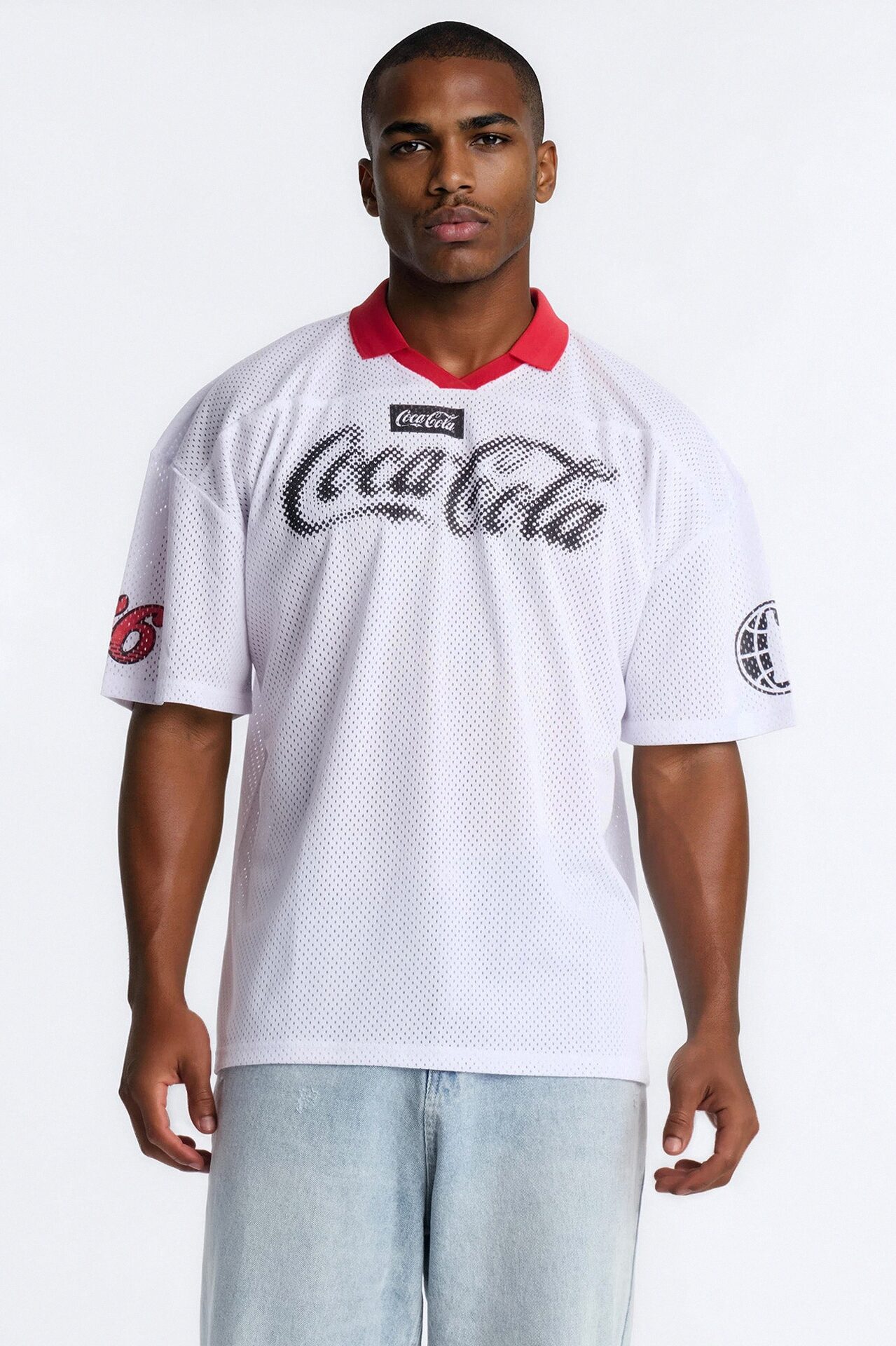 Coca Cola 86 Johnny Collar Soccer Jersey - White