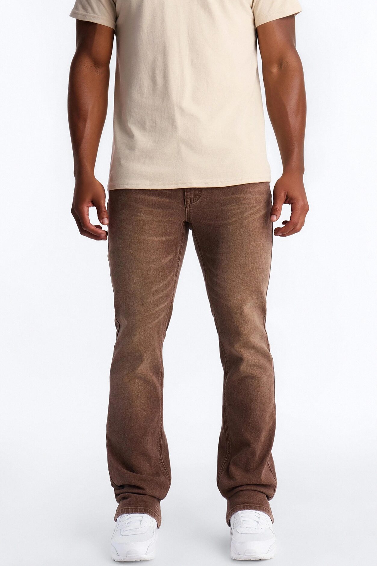Essential Hue Stacked Skinny Flare Stretch Jean - Brown