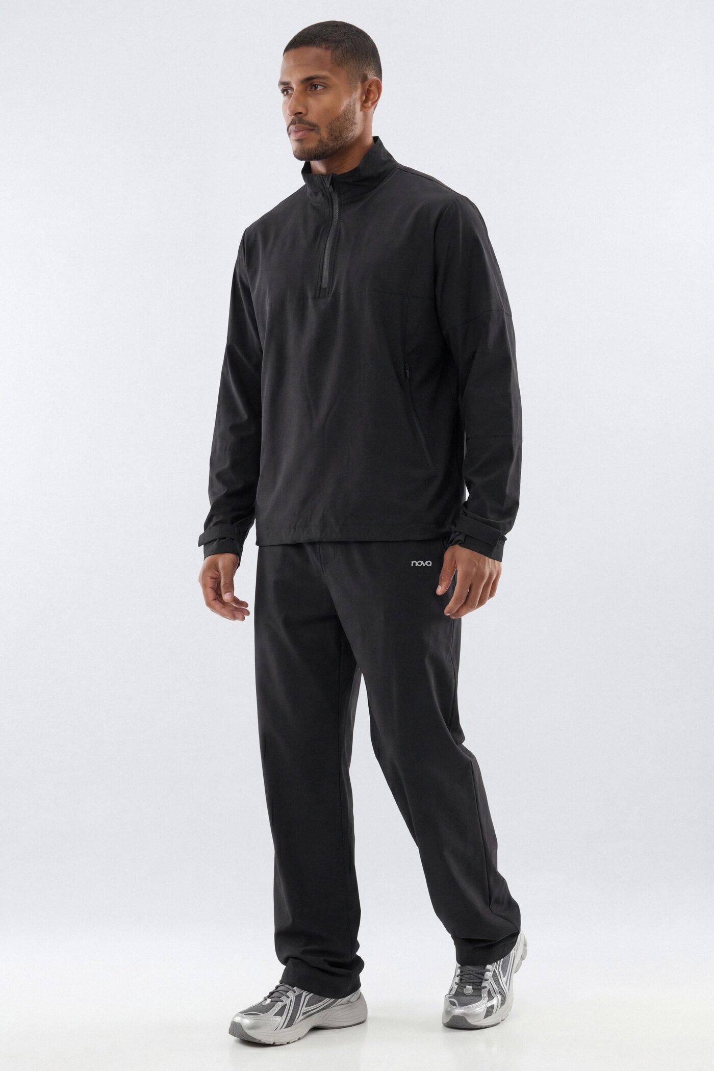 ActiveNylon™ Half Zip Pullover Jacket - Black