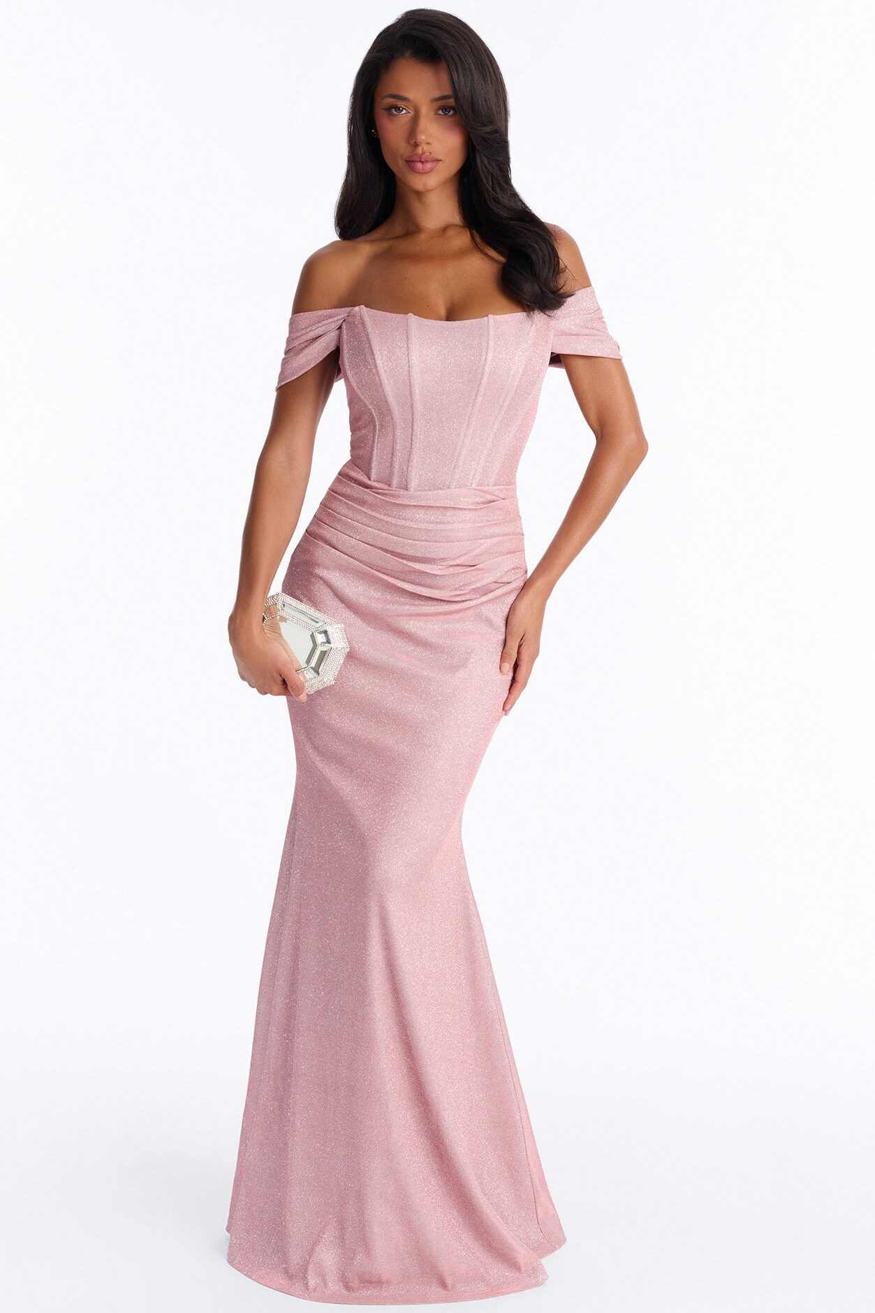 Maya Shimmer Gown - Light Pink