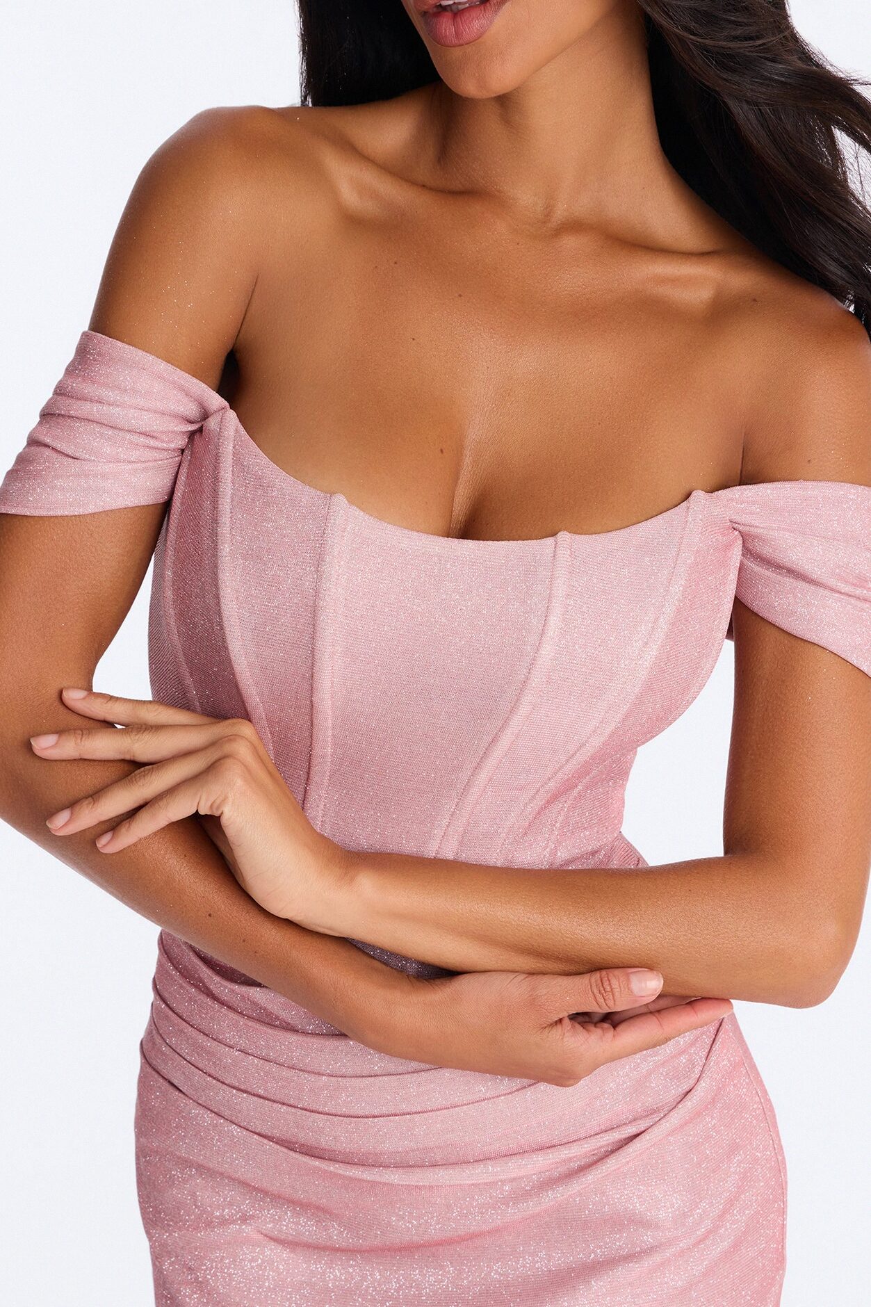 Maya Shimmer Gown - Light Pink