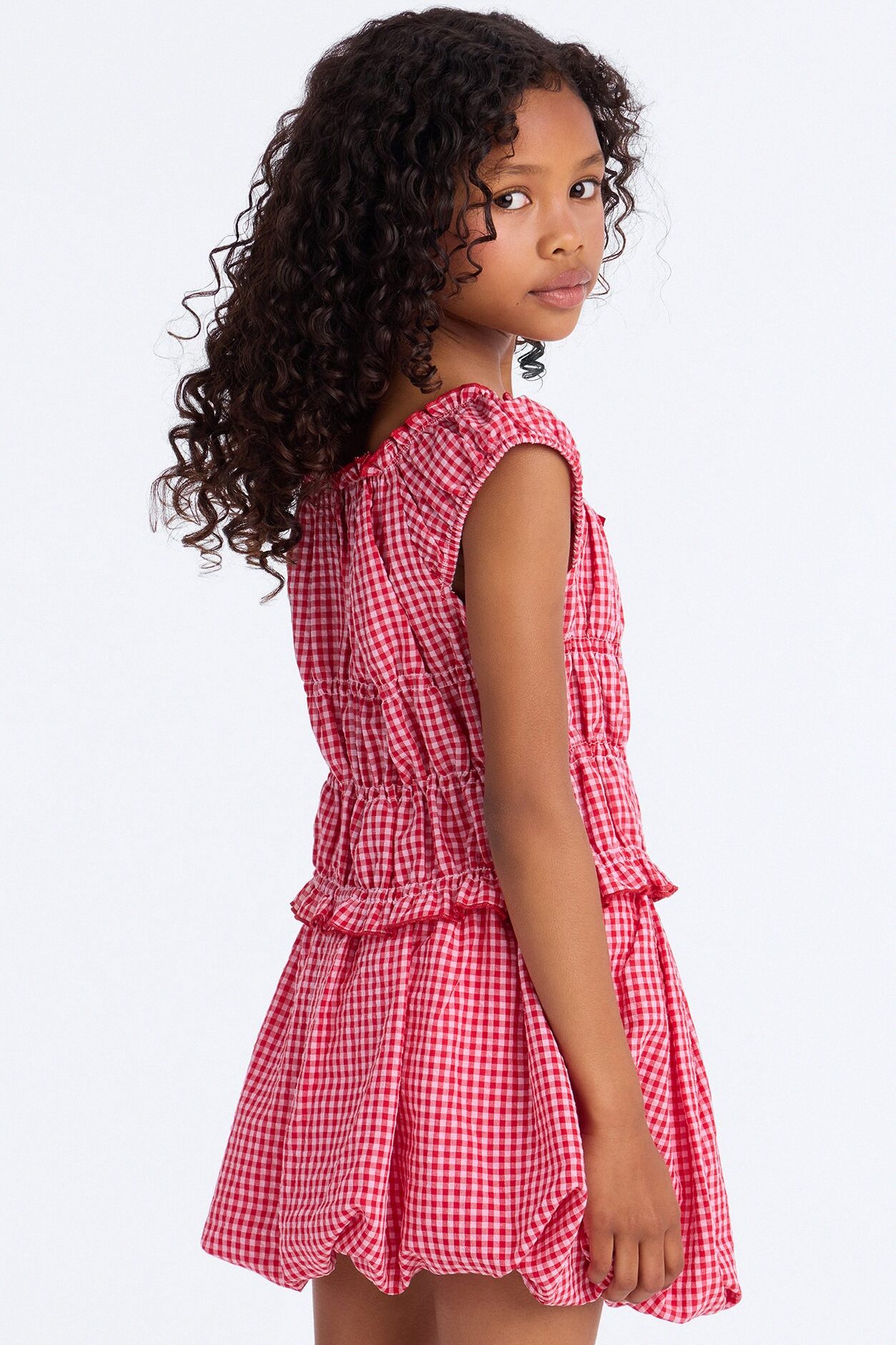 Mini Going With The Flow Bubble Skirt Set - Red/combo