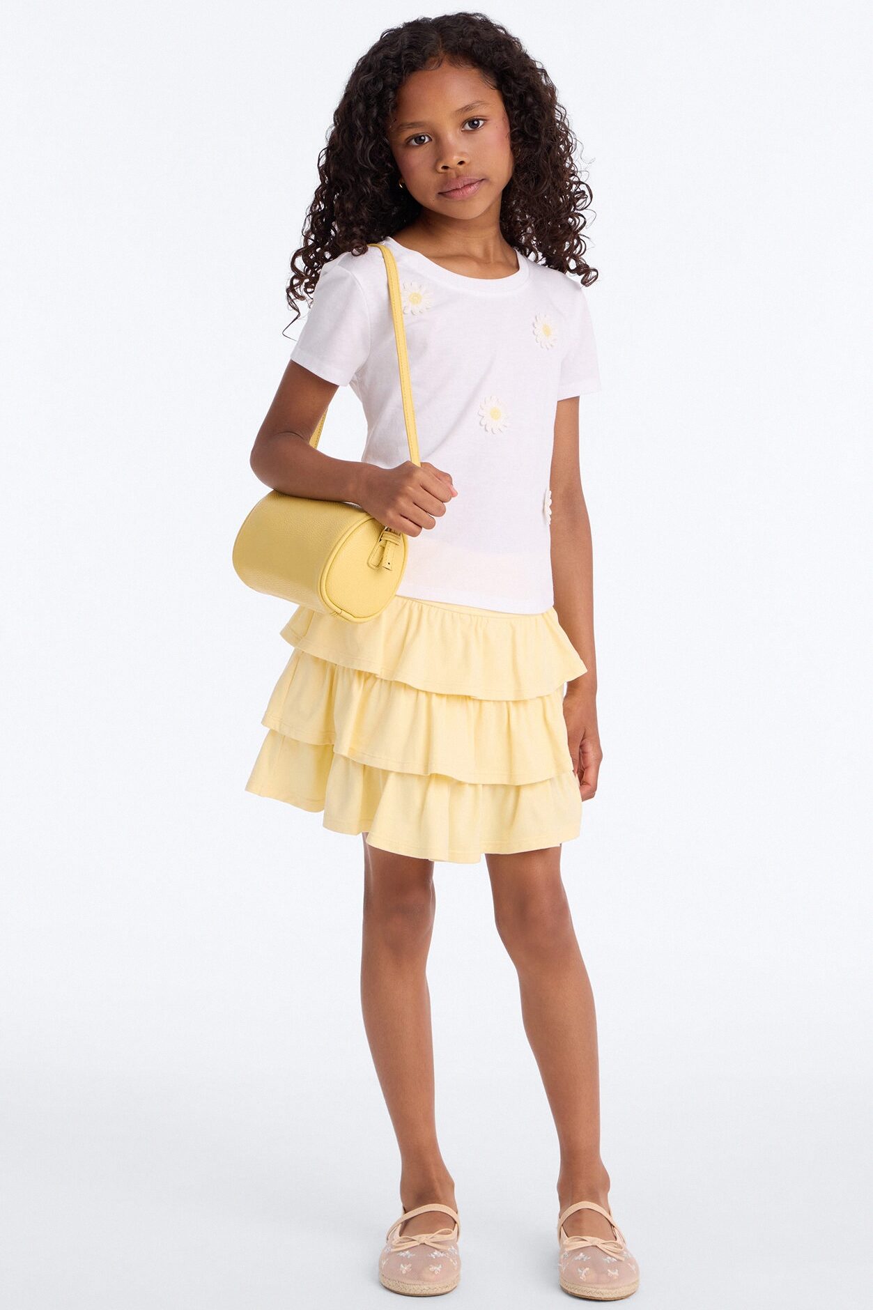 Mini Delightful Daisies Skirt Set - Yellow/combo