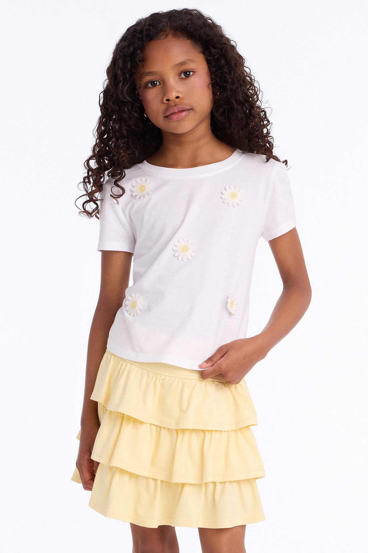 Mini Delightful Daisies Skirt Set - Yellow/combo