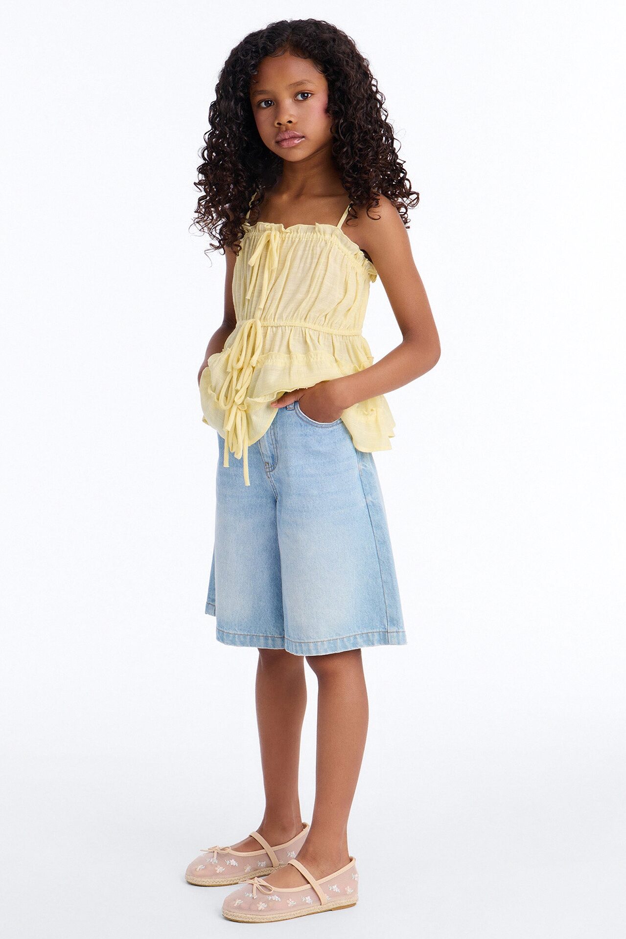 Mini Griselda Babydoll Top - Yellow