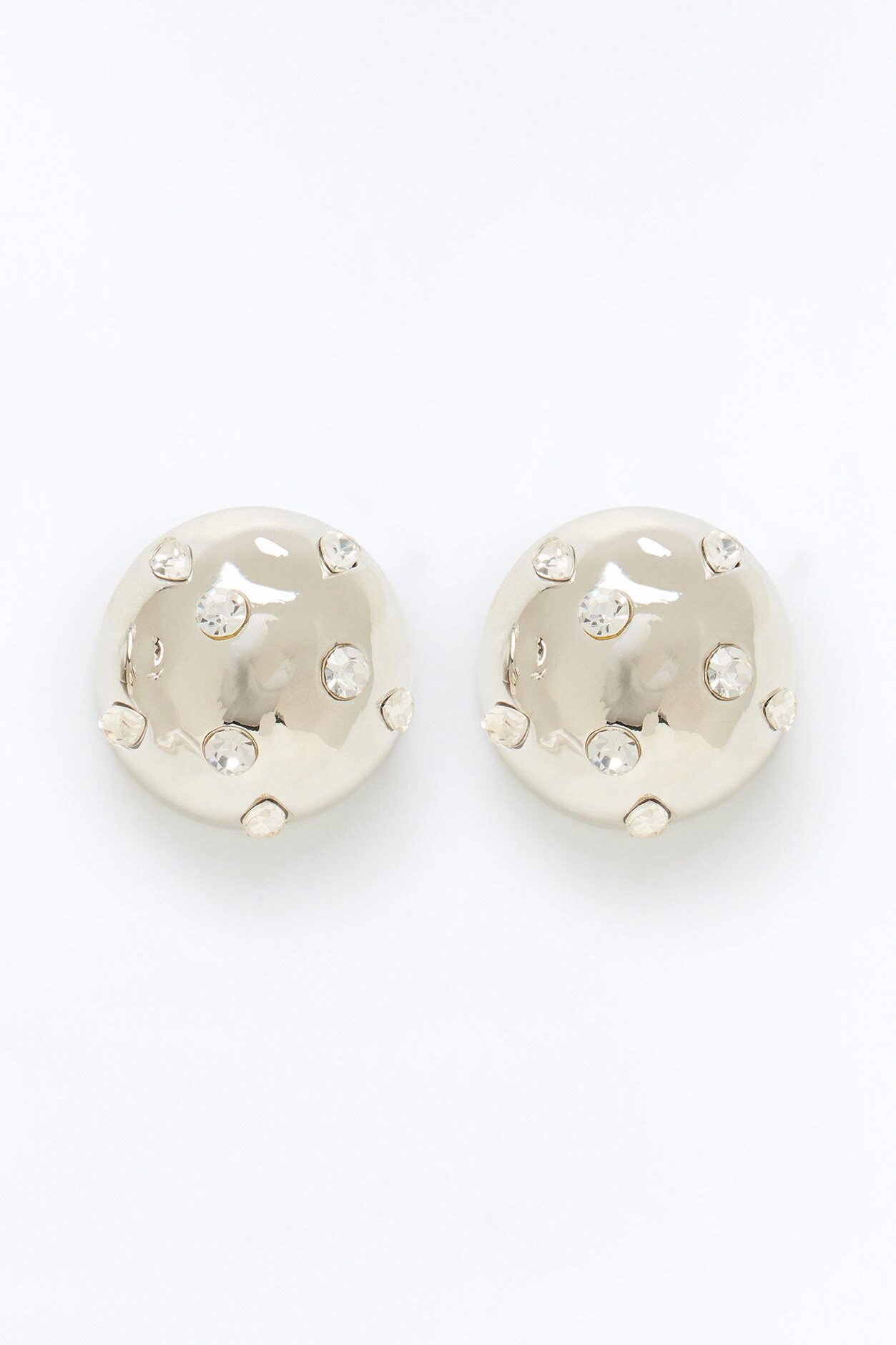 Moon Rocks Stud Earrings - Silver