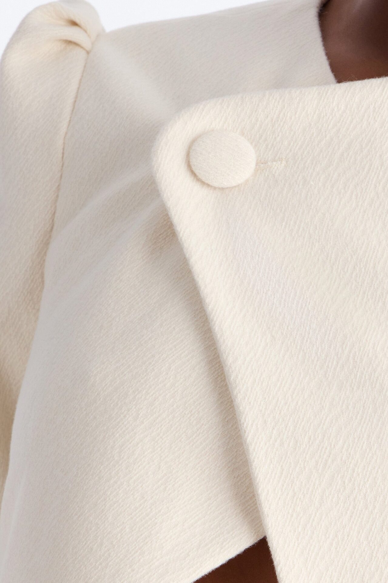 Kate Cropped Short Sleeve Crossover Blazer - White