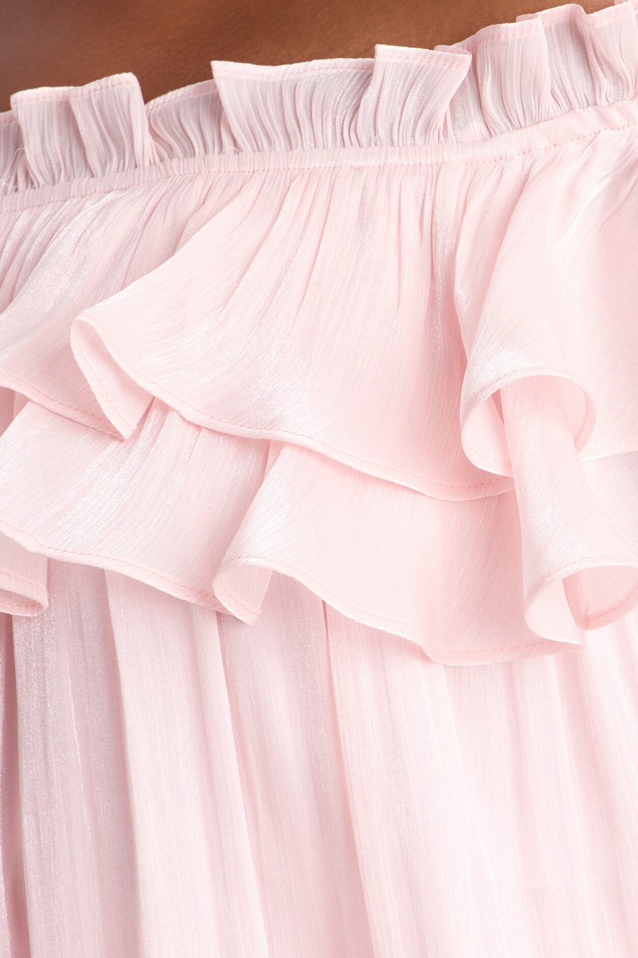 Alivia Ruffle Organza Mini Dress - Light Pink