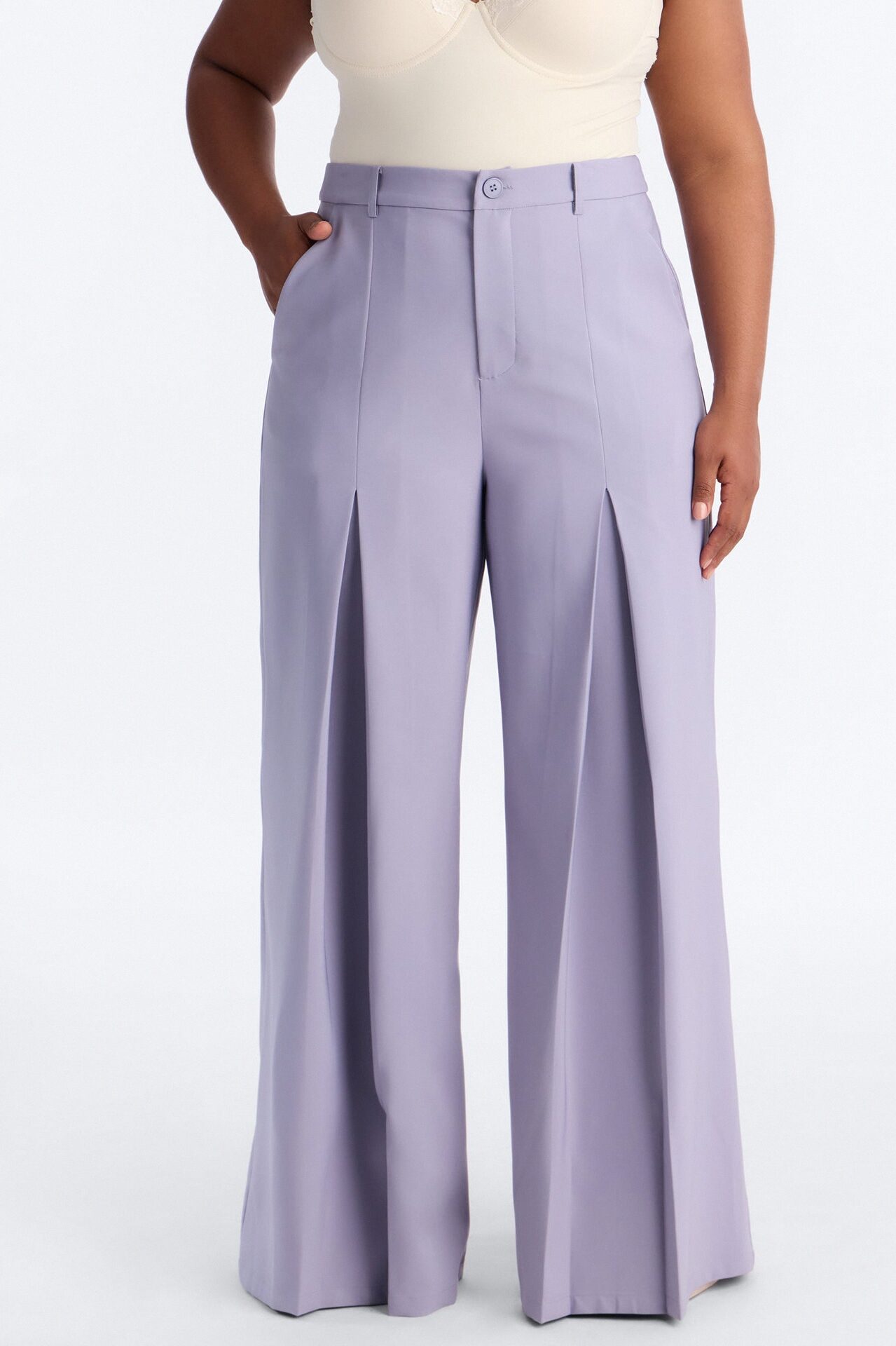 Karianna Crepe Woven Wide Leg Pant 33 - Slate Grey
