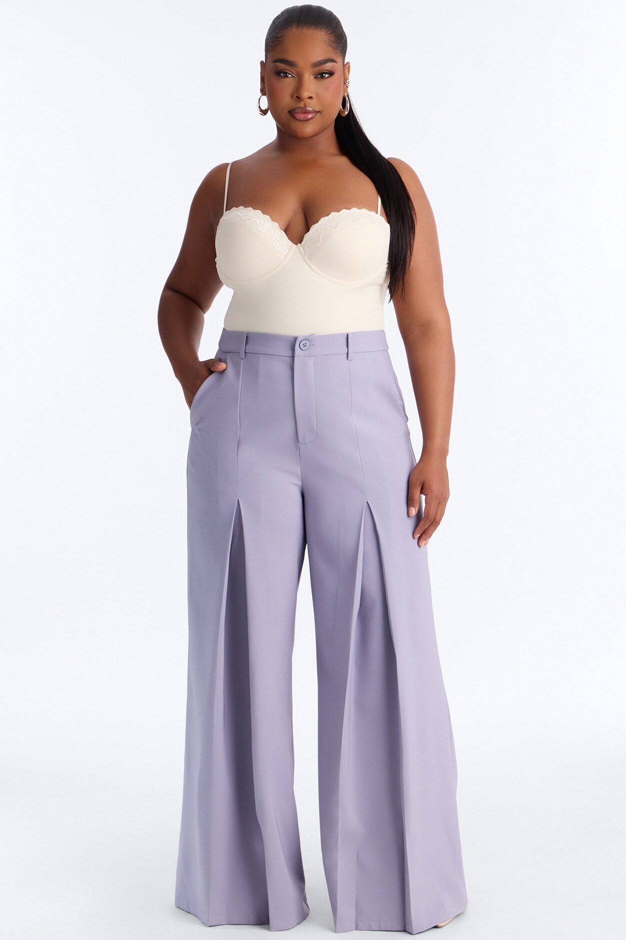 Karianna Crepe Woven Wide Leg Pant 33 - Slate Grey