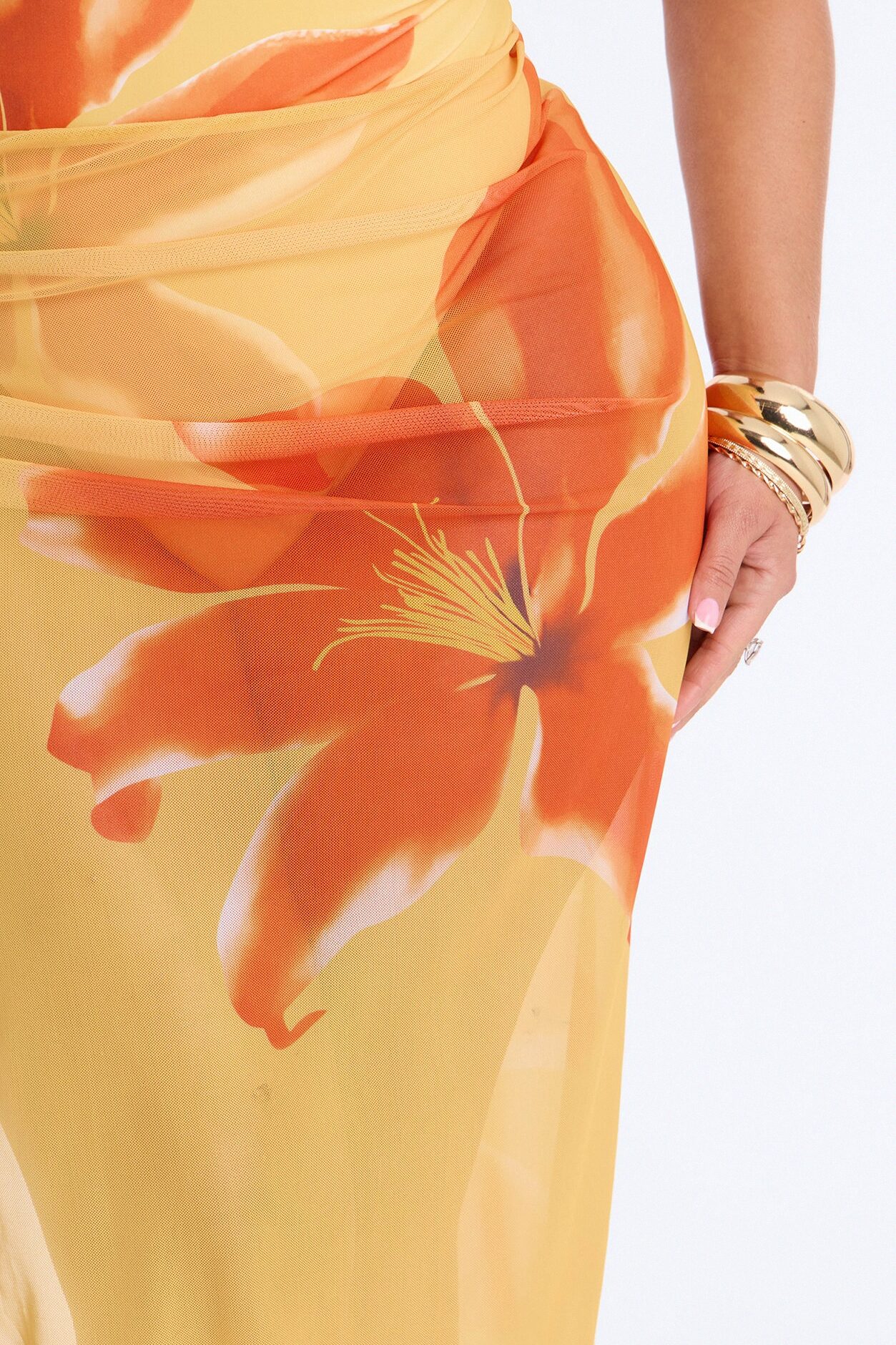 On Island Time Floral Underwire Maxi 2 Piece Bikini Skirt Set - Yellow/combo
