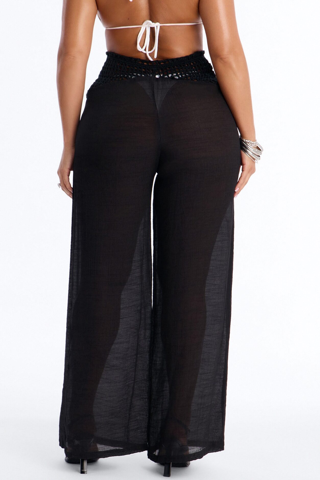 Darling Linen Swim Cover Up Pant - Black