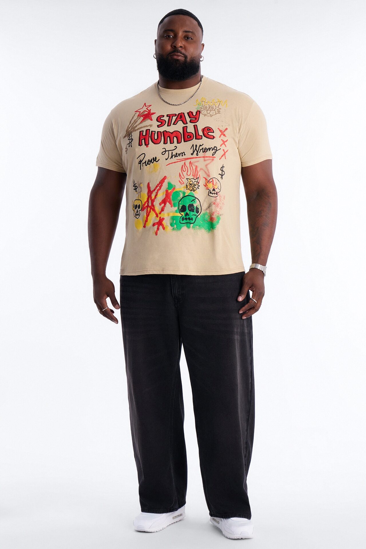 Prove Them Wrong Puff Print Short Sleeve Tee - Taupe