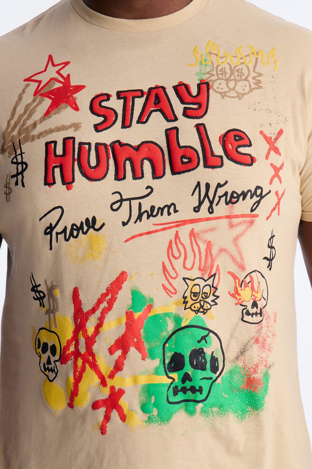 Prove Them Wrong Puff Print Short Sleeve Tee - Taupe