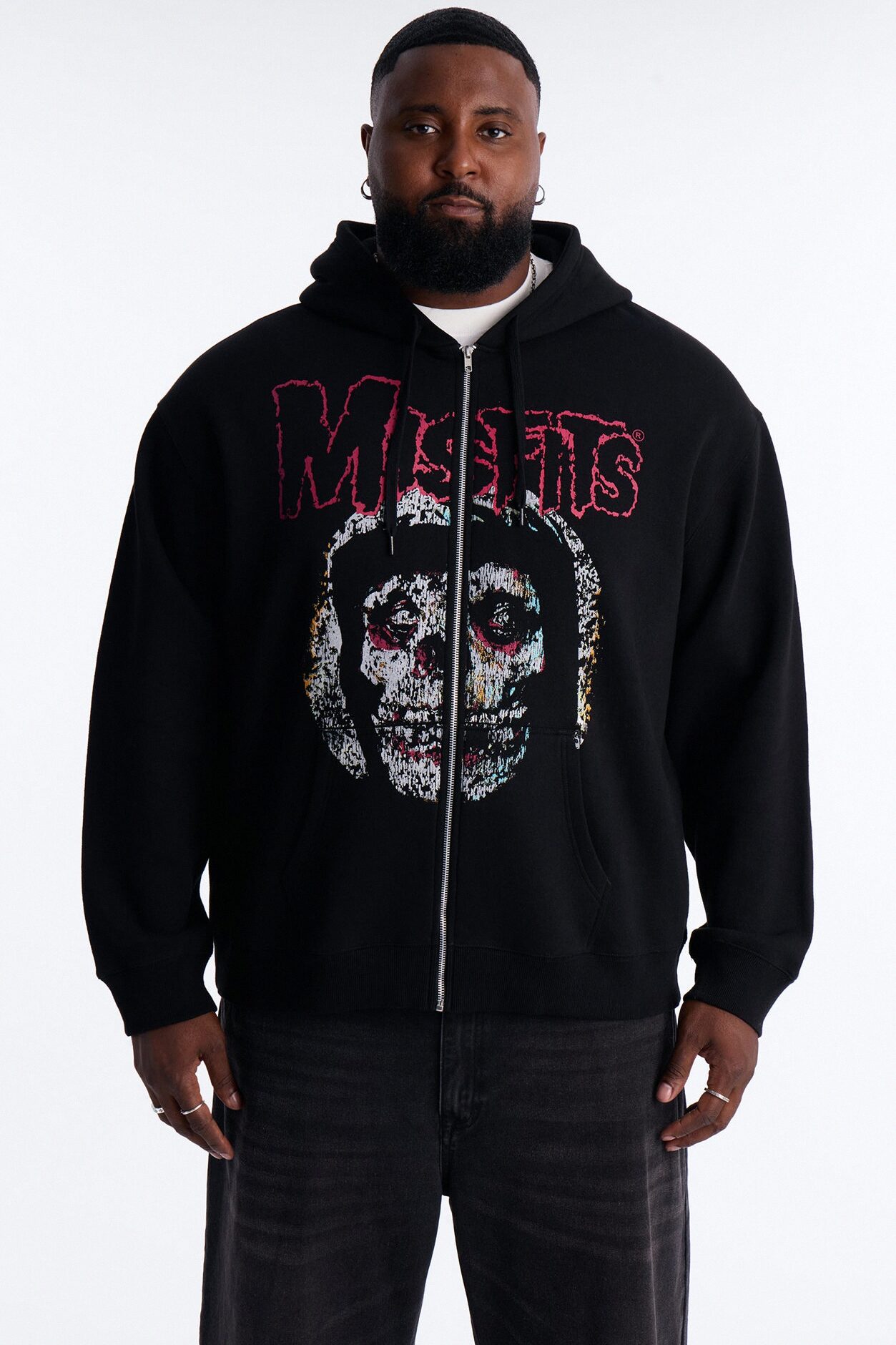 MIsfits Vintage Zip Hoodie - Black Wash