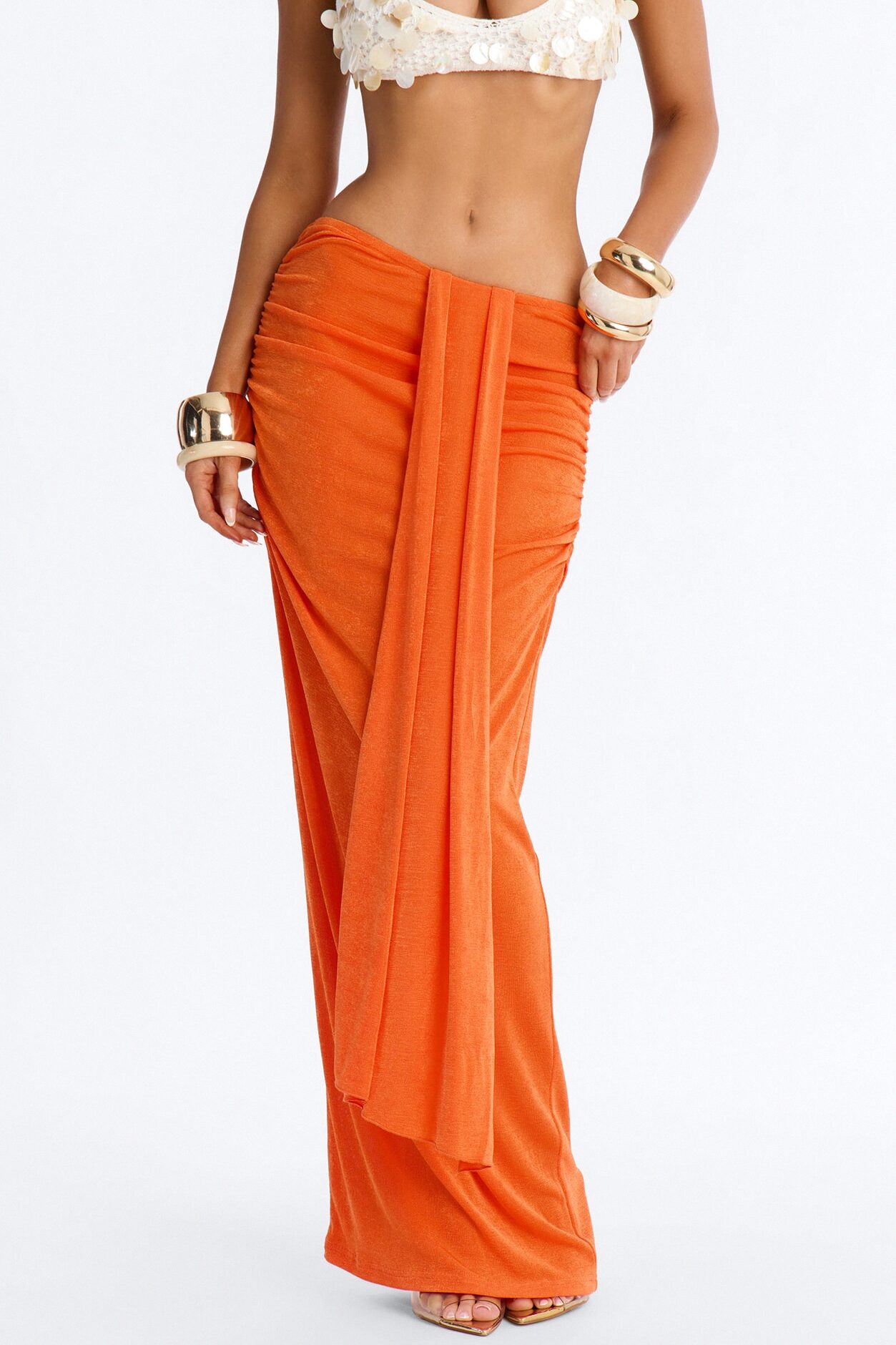 Let's Getaway Slinky Knit Maxi - Orange