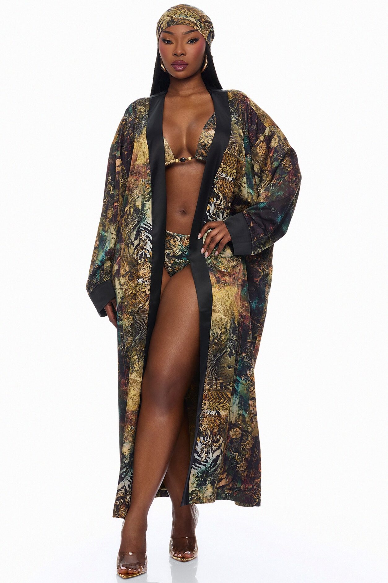 Stay Golden 4 Piece Bikini Set - Olive/combo