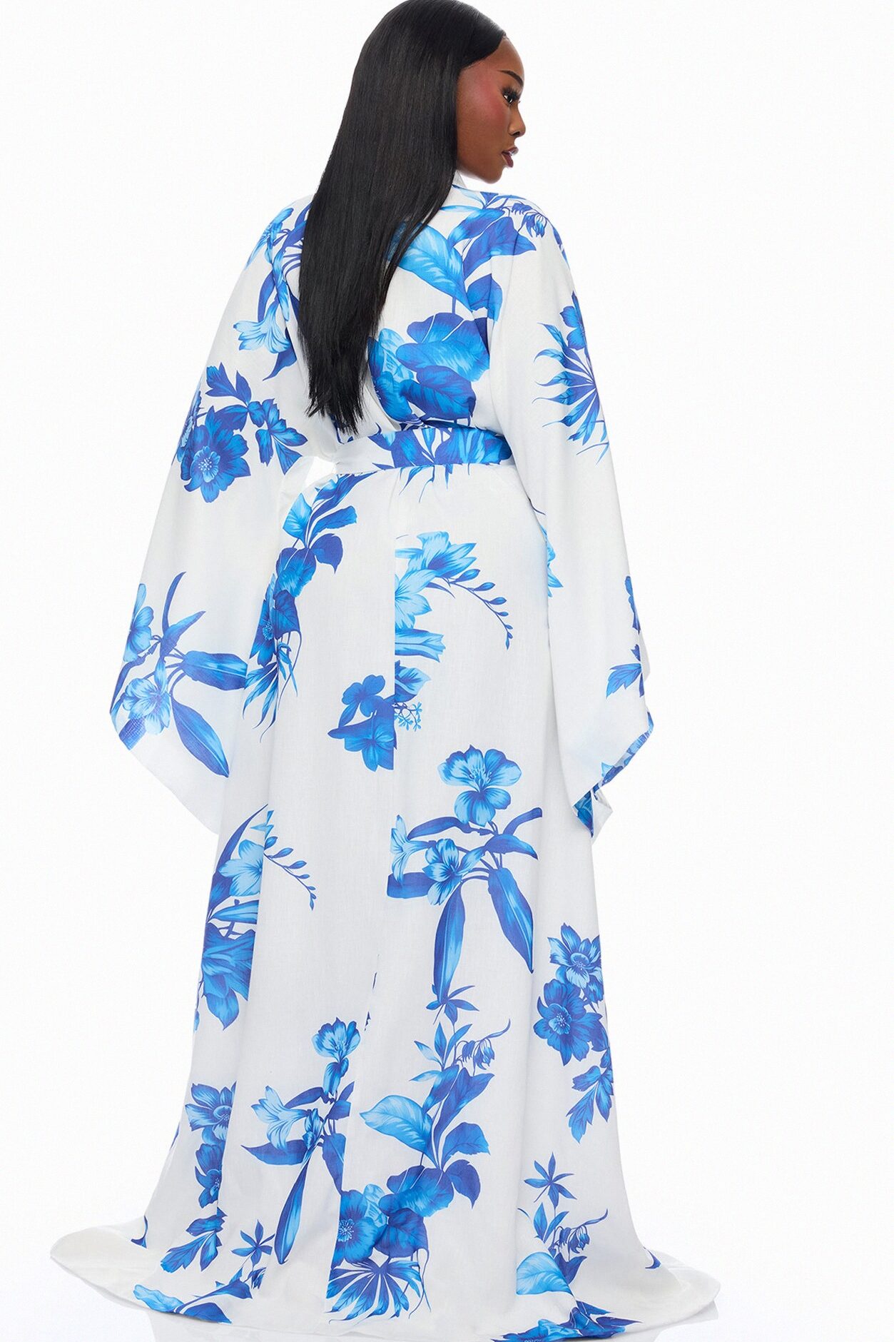 In The Cabana Kimono Maxi Dress - Blue/combo