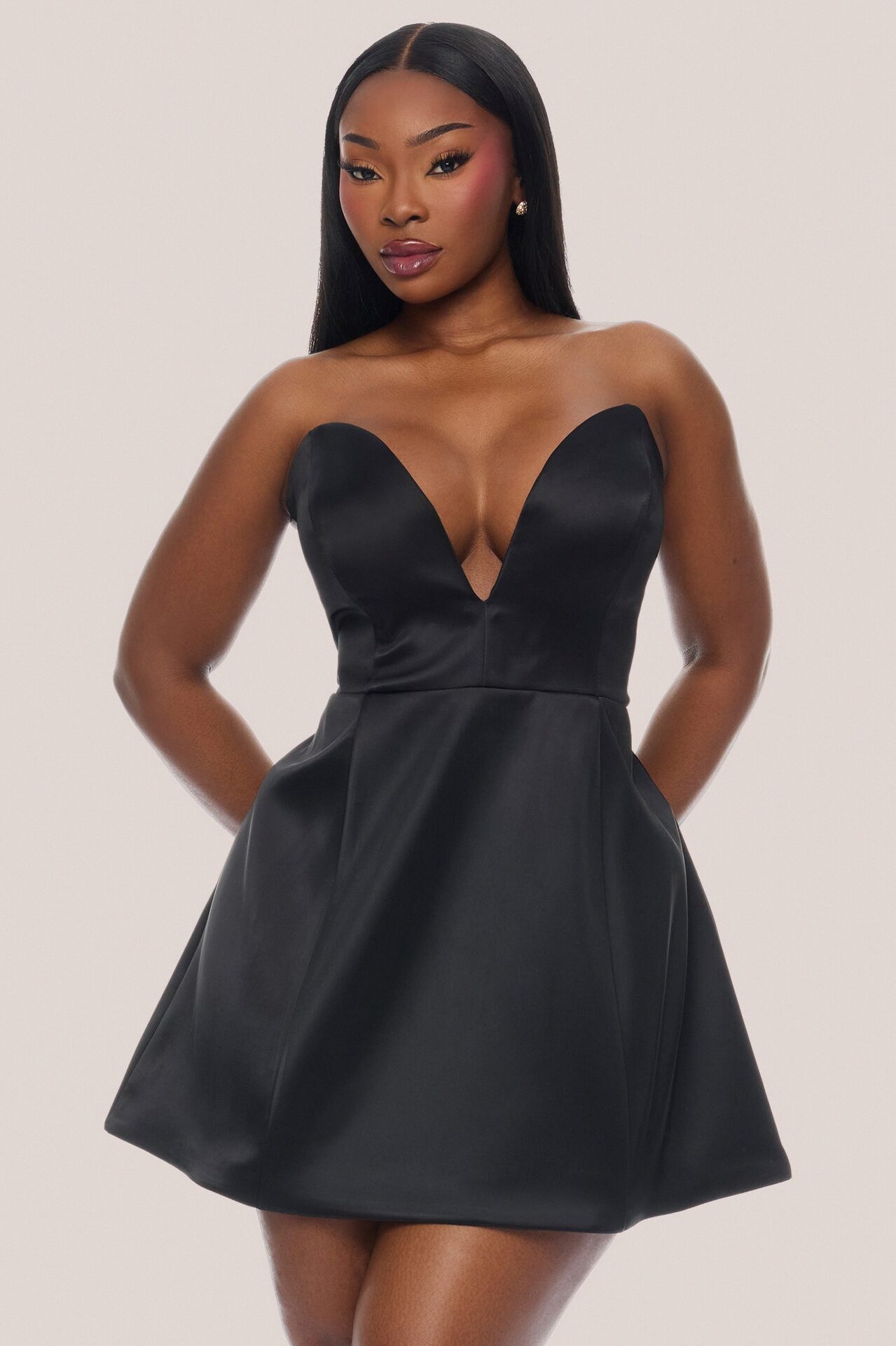 Saydee A Line Mini Dress - Black