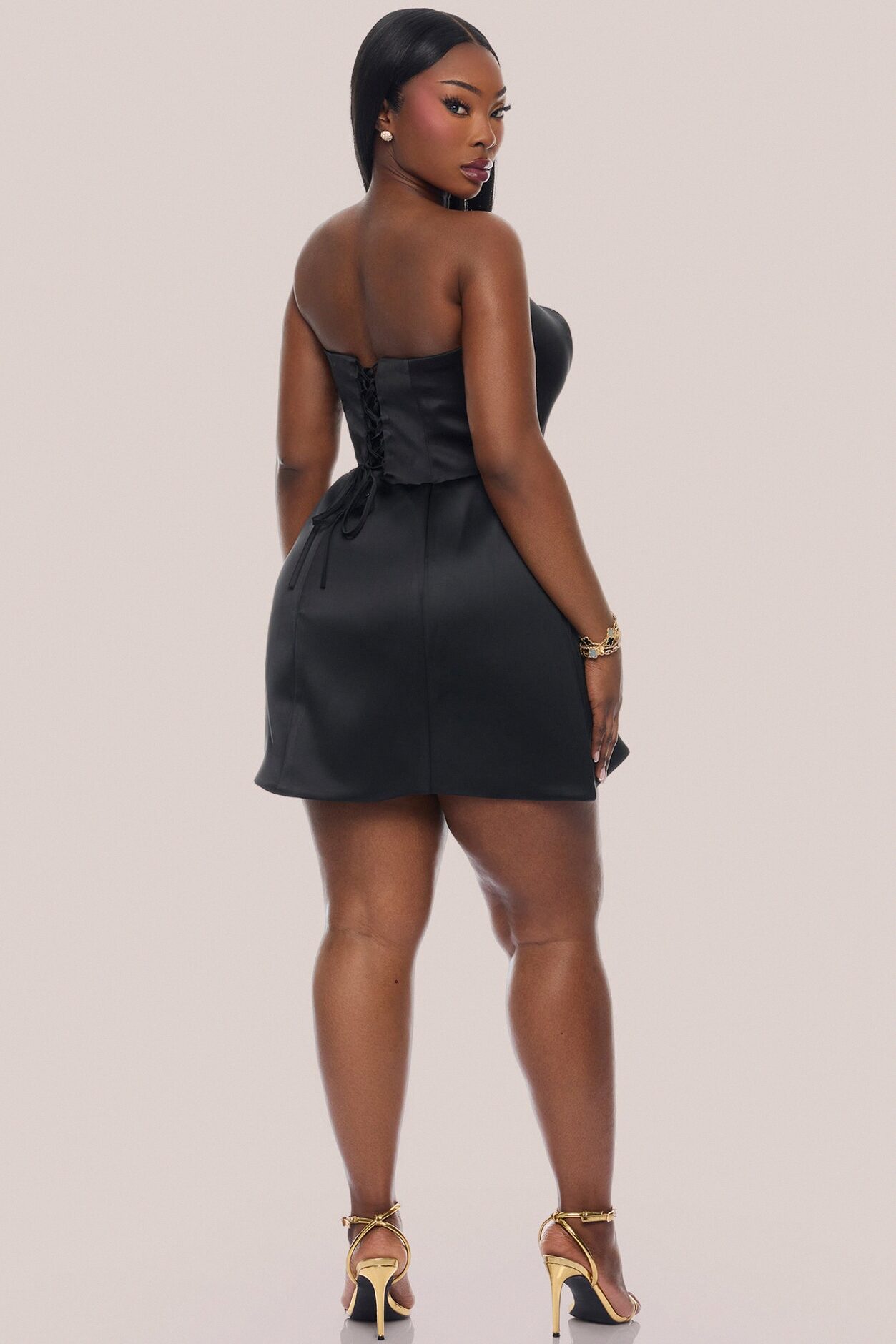Saydee A Line Mini Dress - Black