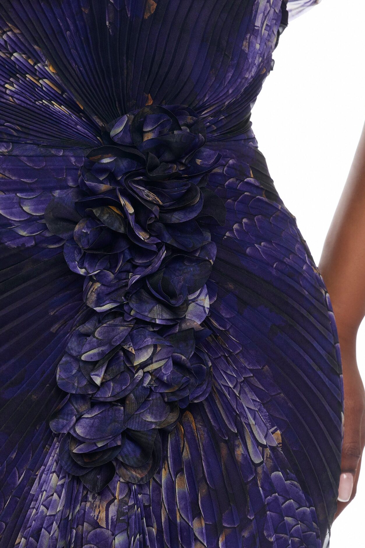 Odette Pleated Chiffon Gown - Purple/combo