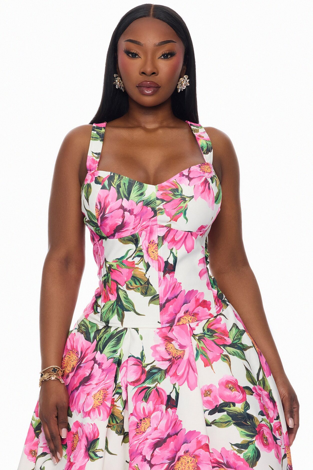 Meadow Muse Corset Skirt Set - Pink/combo