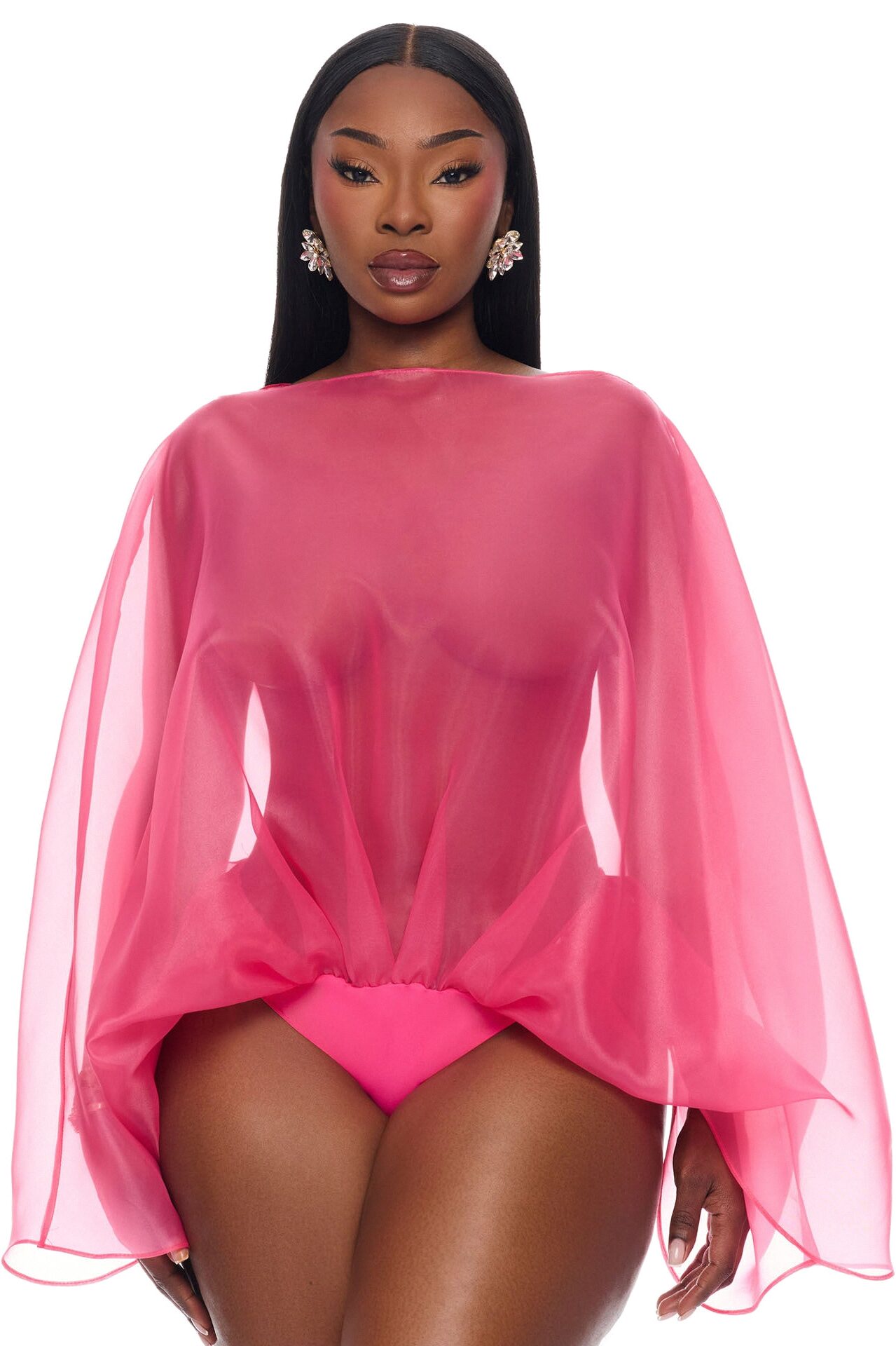 Fall In Love Taffeta Skirt Set - Hot Pink