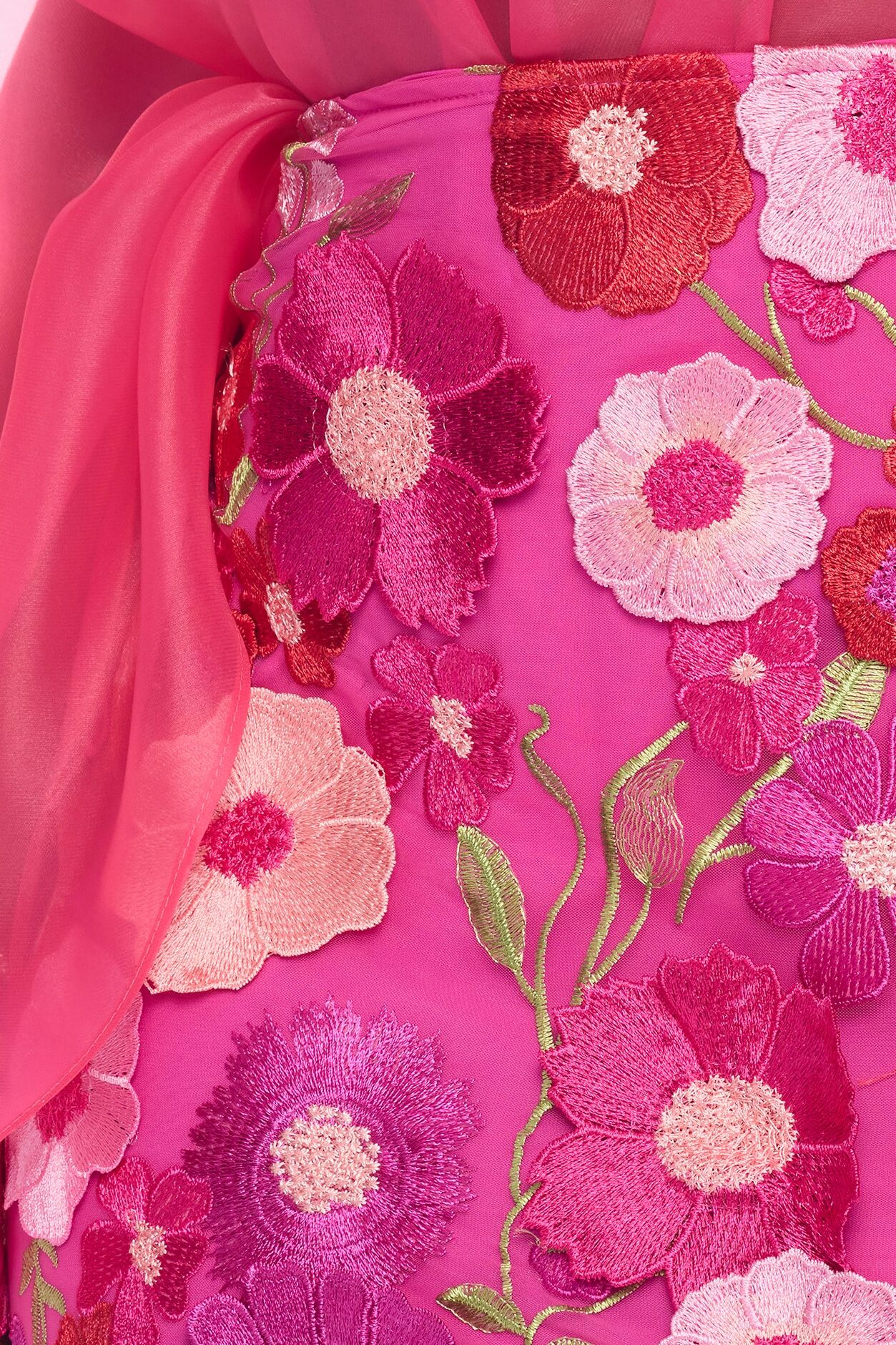 Fall In Love Taffeta Skirt Set - Hot Pink