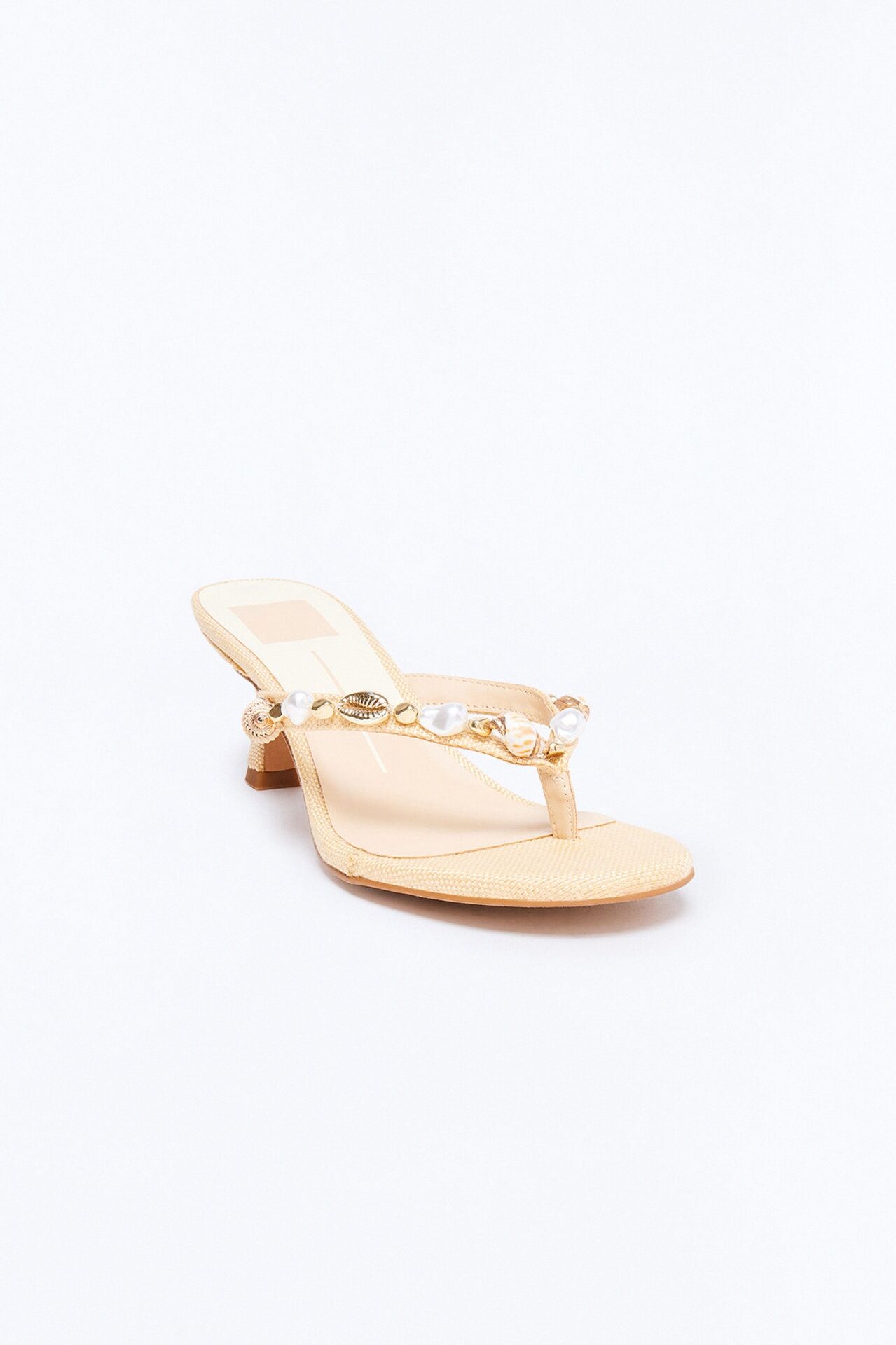 Dolce Vita Daksie Raffia Thong Heels - Natural
