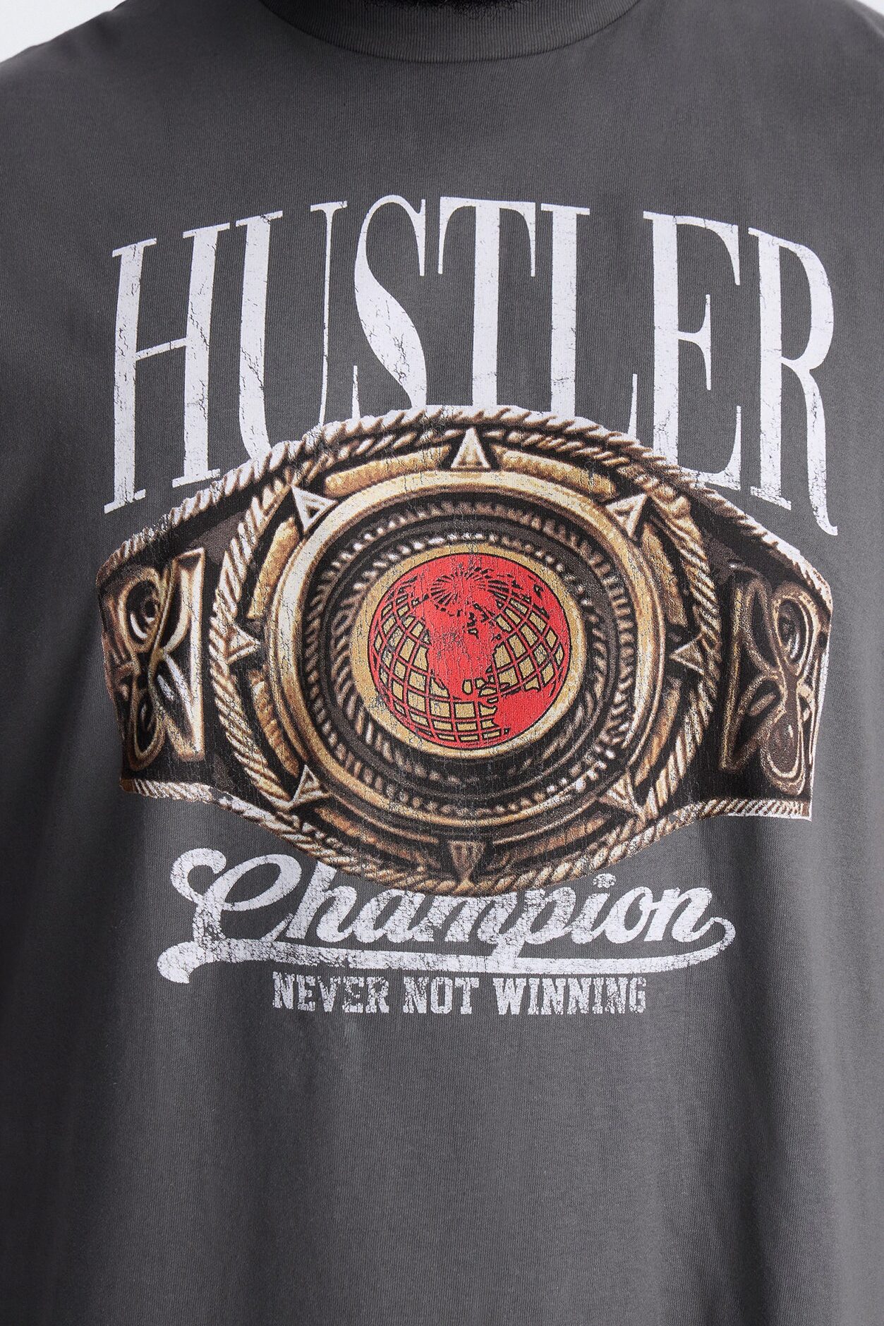 Hustler Never Not Winning Muscle Tee - Charcoal