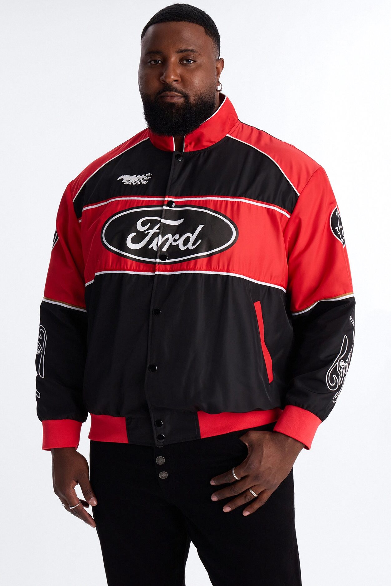 Oversized Ford Need For Speed Racing Jacket - Red