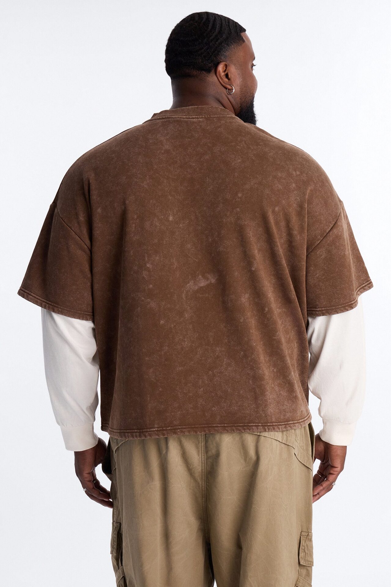 Von Dutch Studio Oversized Fleece Twofer - Brown