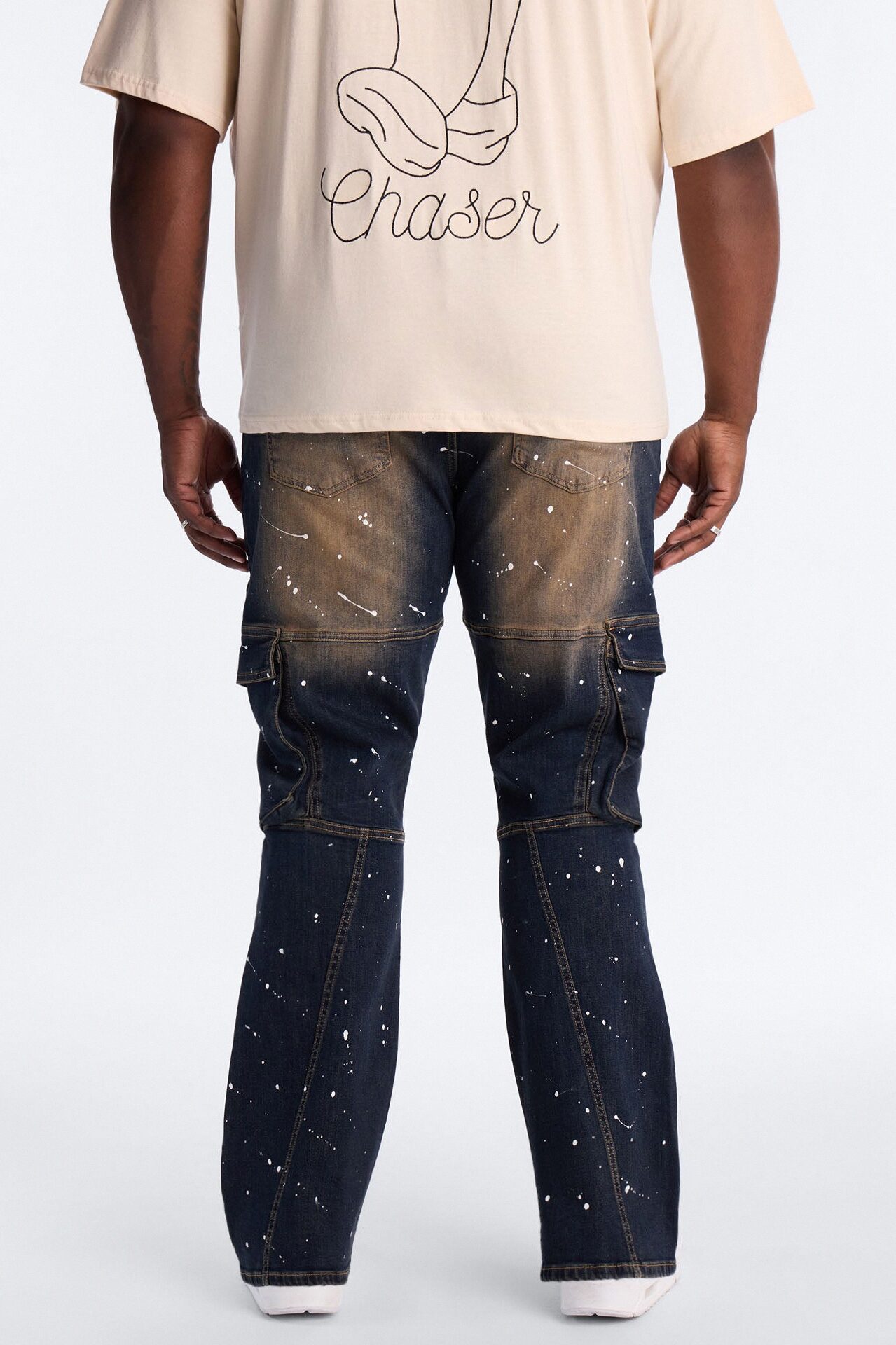 Stacked Skinny Flare Hazmat Cargo Jean - Dark Wash