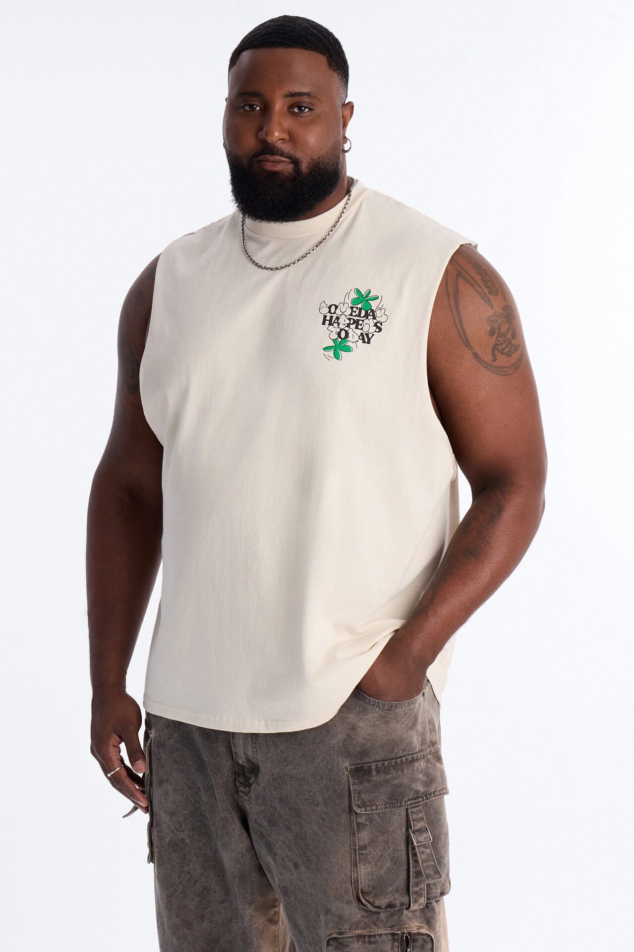Someday Happens Today Muscle Tee - Cream