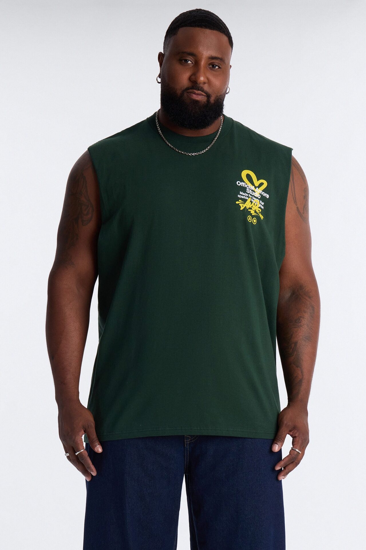 Amor Studio More Love Muscle Tee - Green