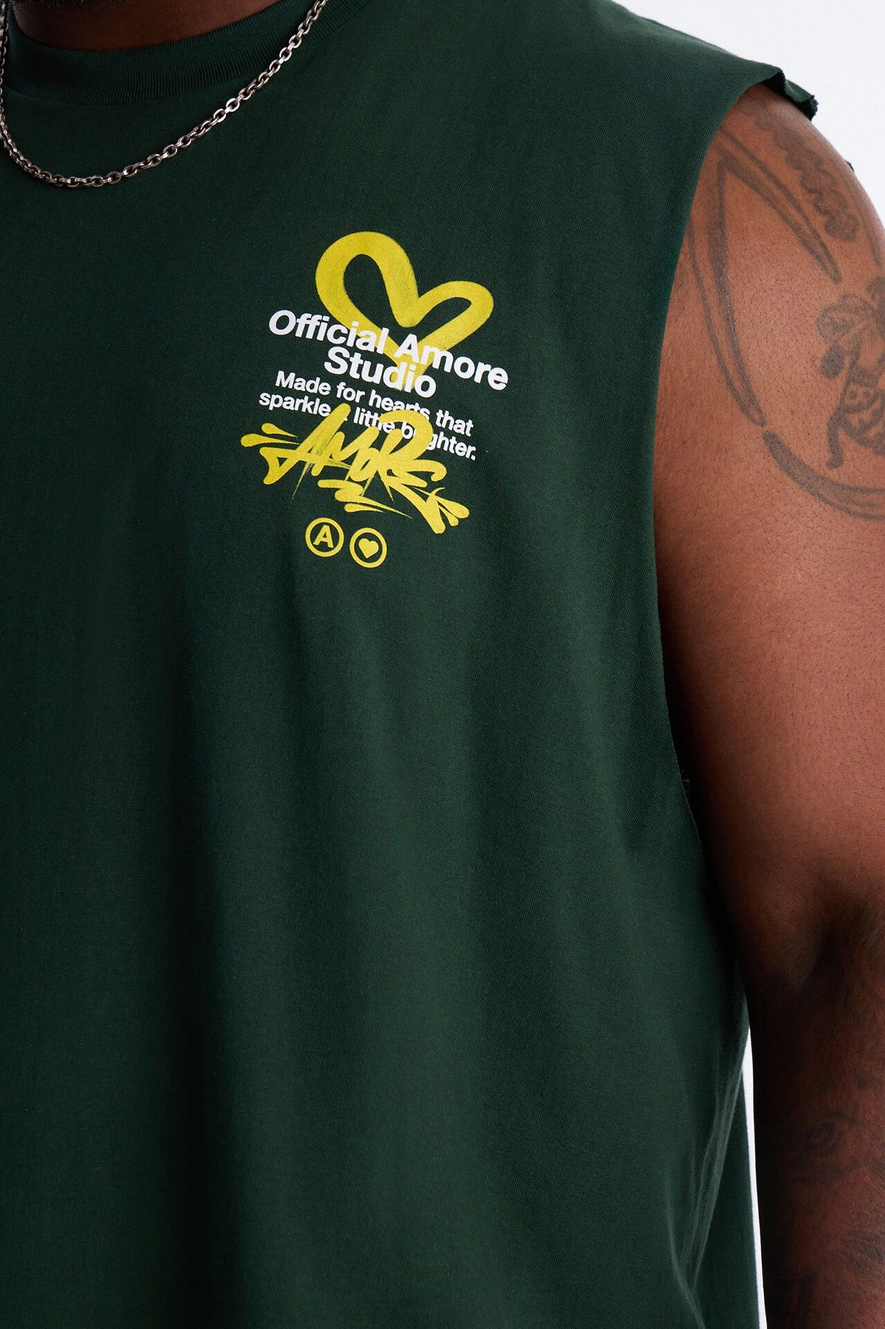 Amor Studio More Love Muscle Tee - Green