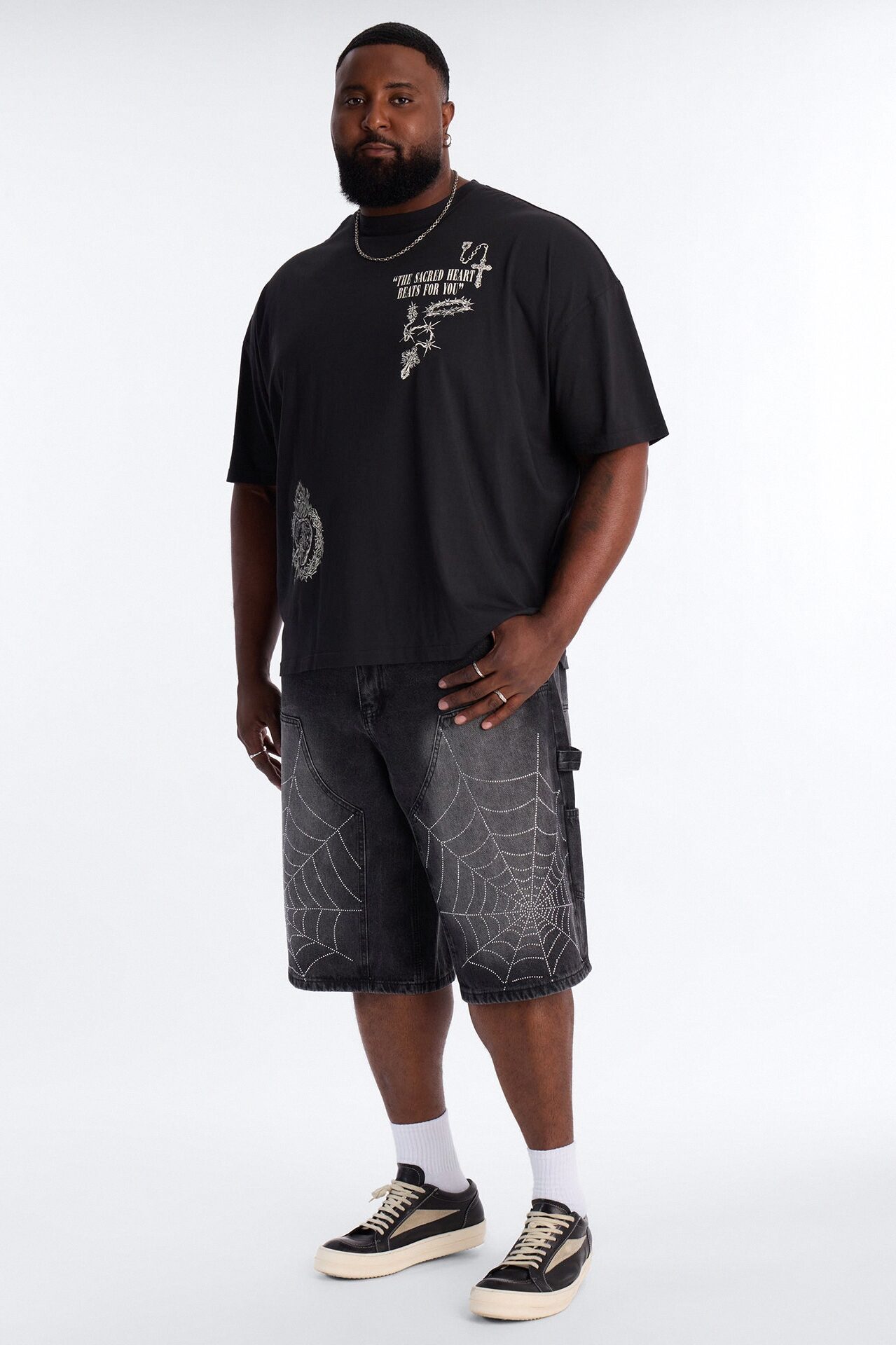 John 6:37 Oversized Short Sleeve Tee - Black Wash