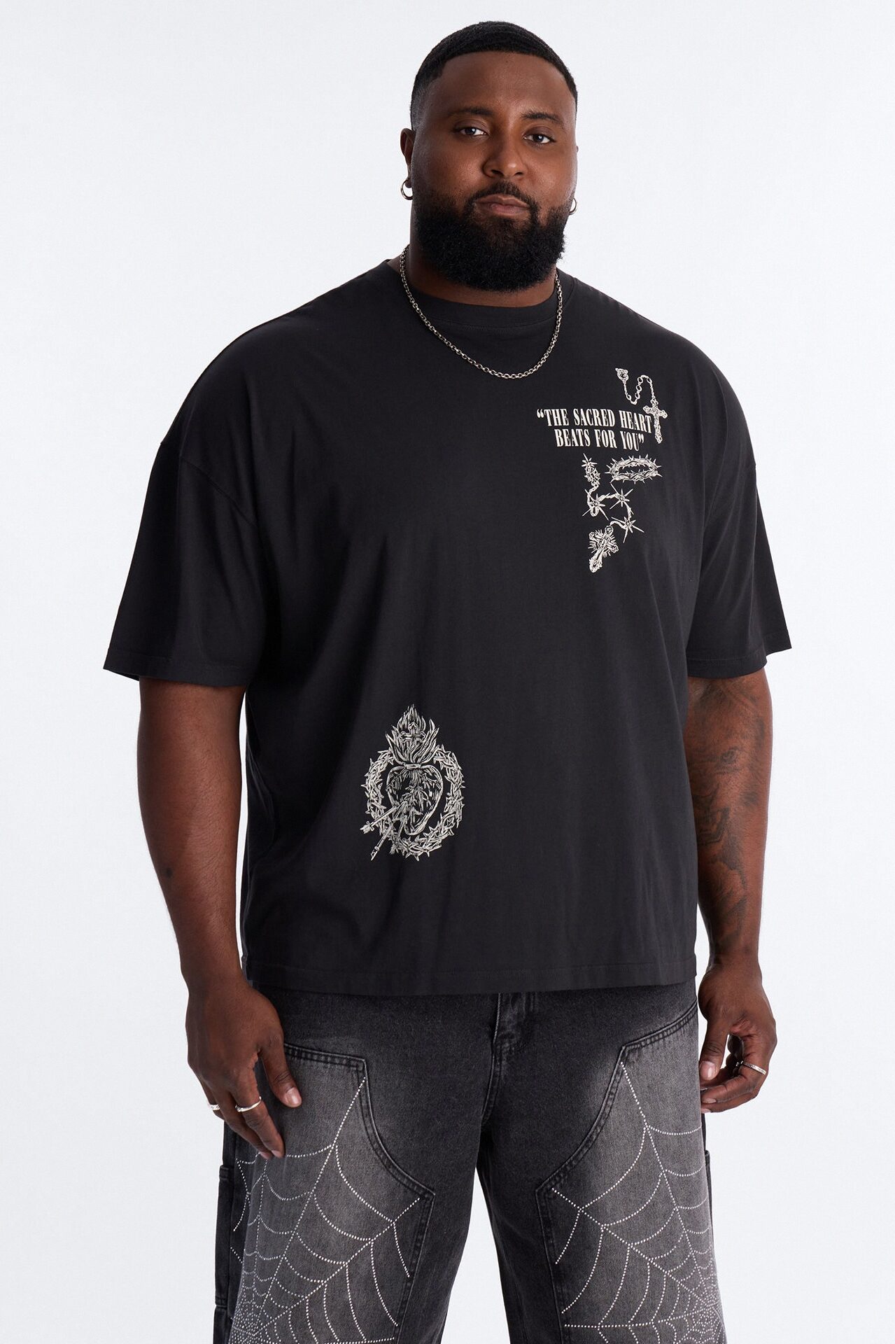 John 6:37 Oversized Short Sleeve Tee - Black Wash